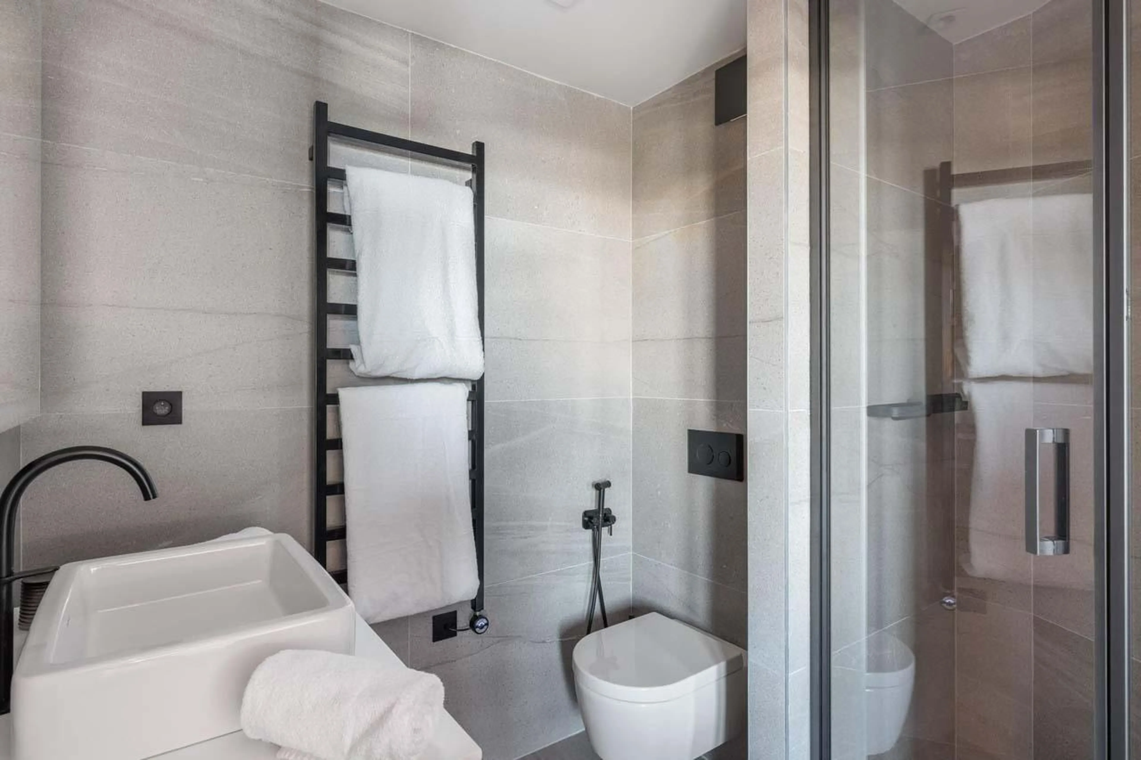 Shower room at Apartment Castano in Courchevel 1850