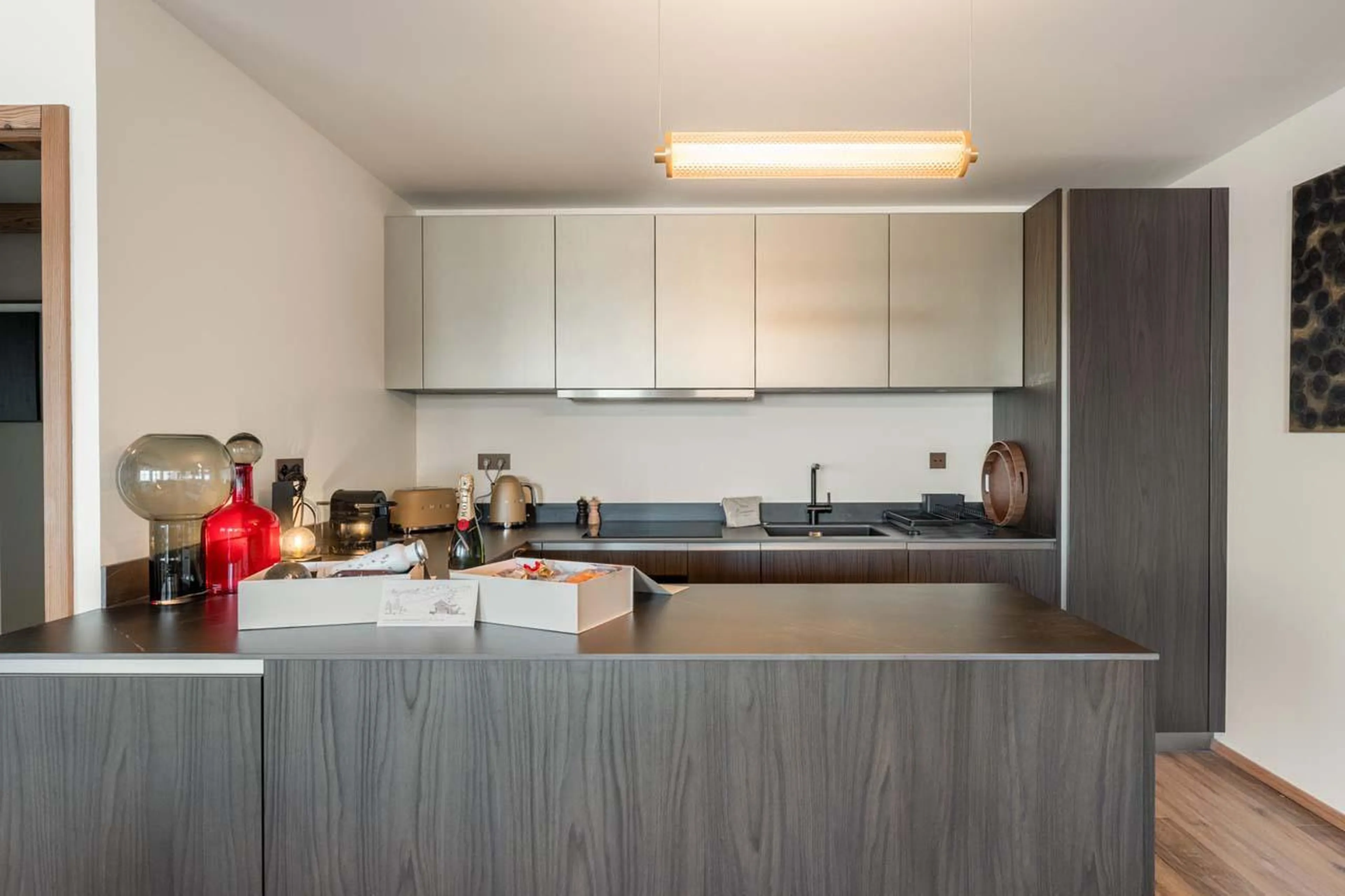 Modern and well-equipped kitchen at Apartment Castano in Courchevel 1850