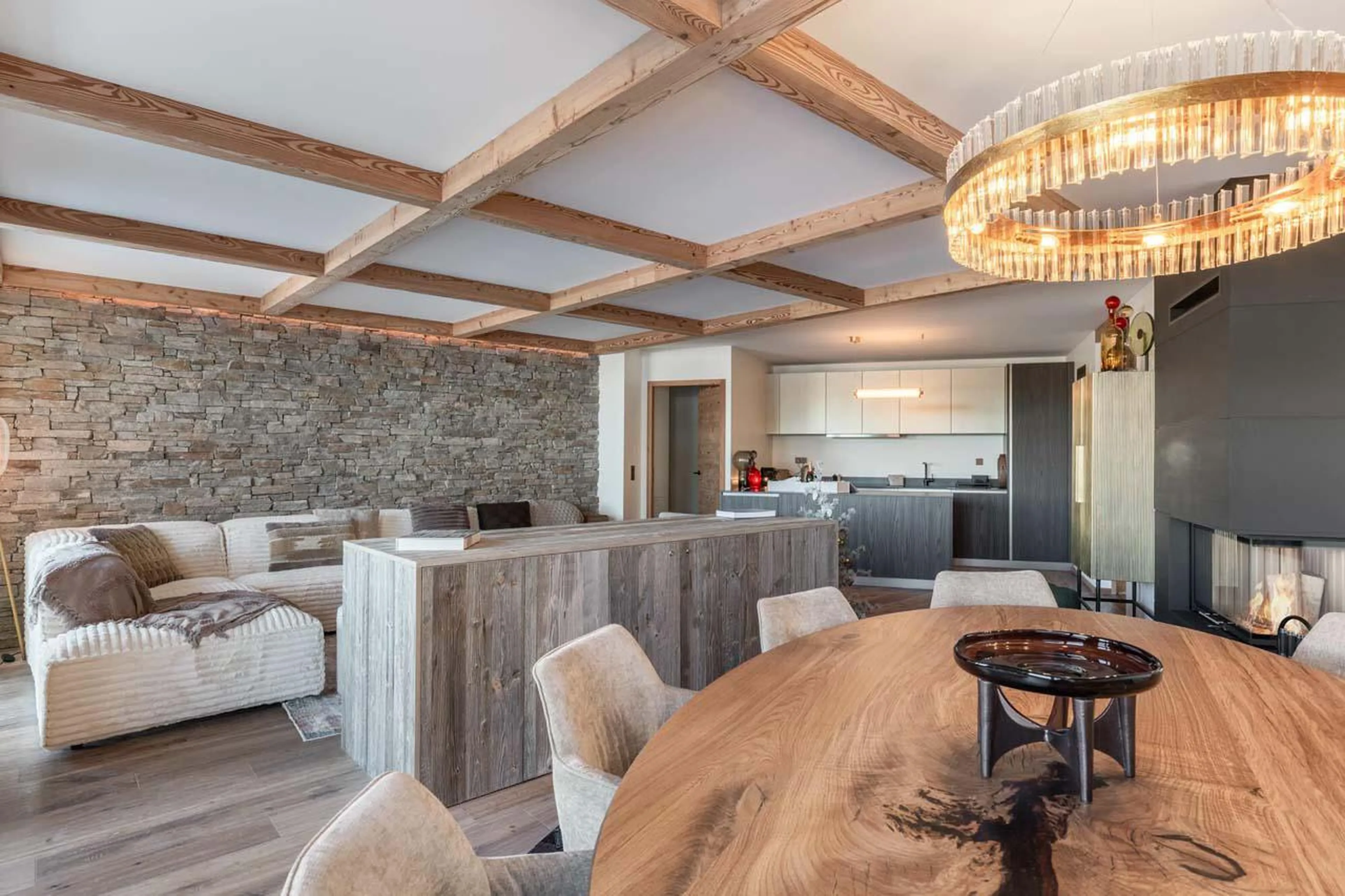 Living area with contemporary feel at Apartment Castano in Courchevel 1850