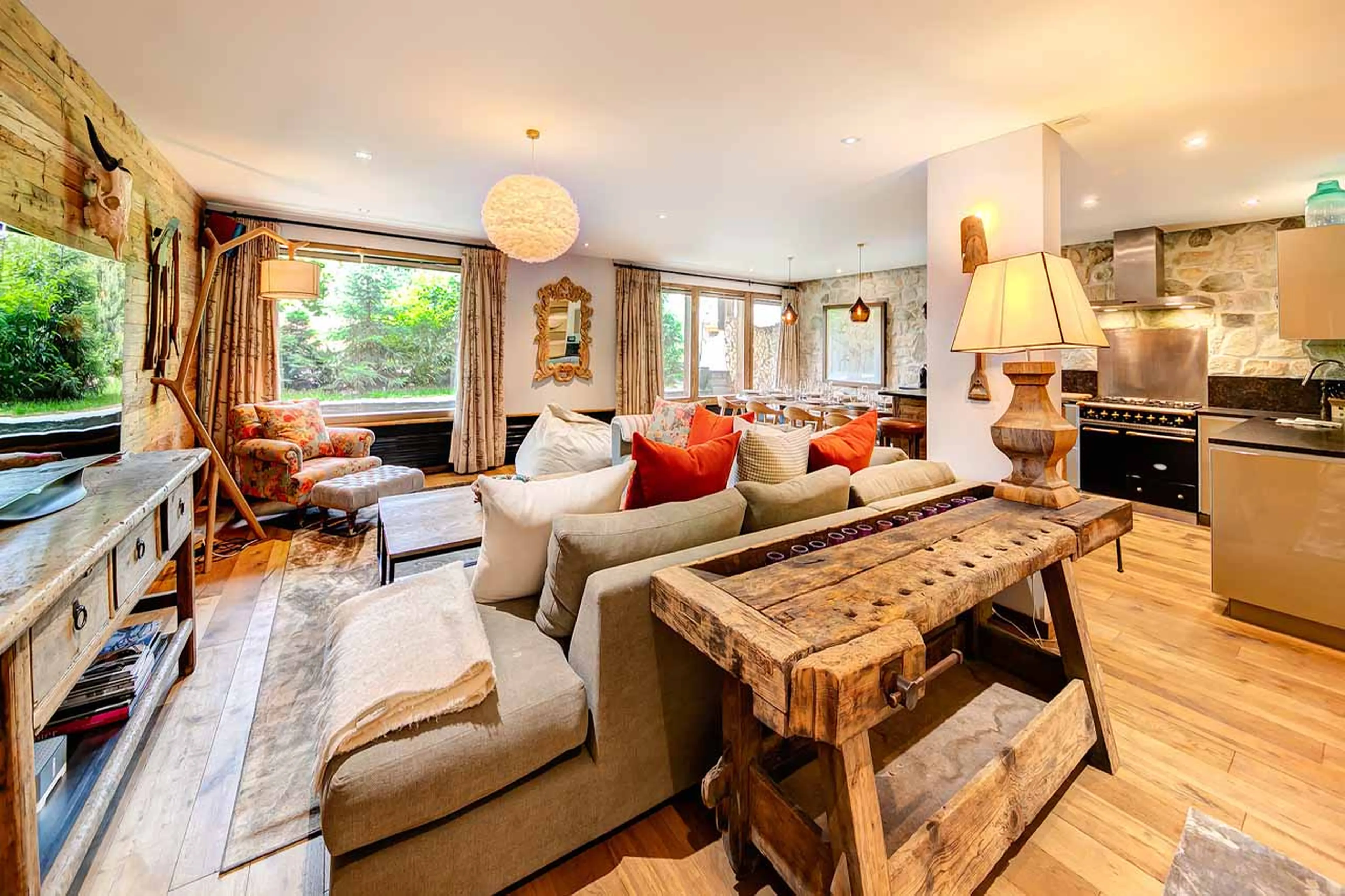 Living area at Apartment Centrale in Verbier