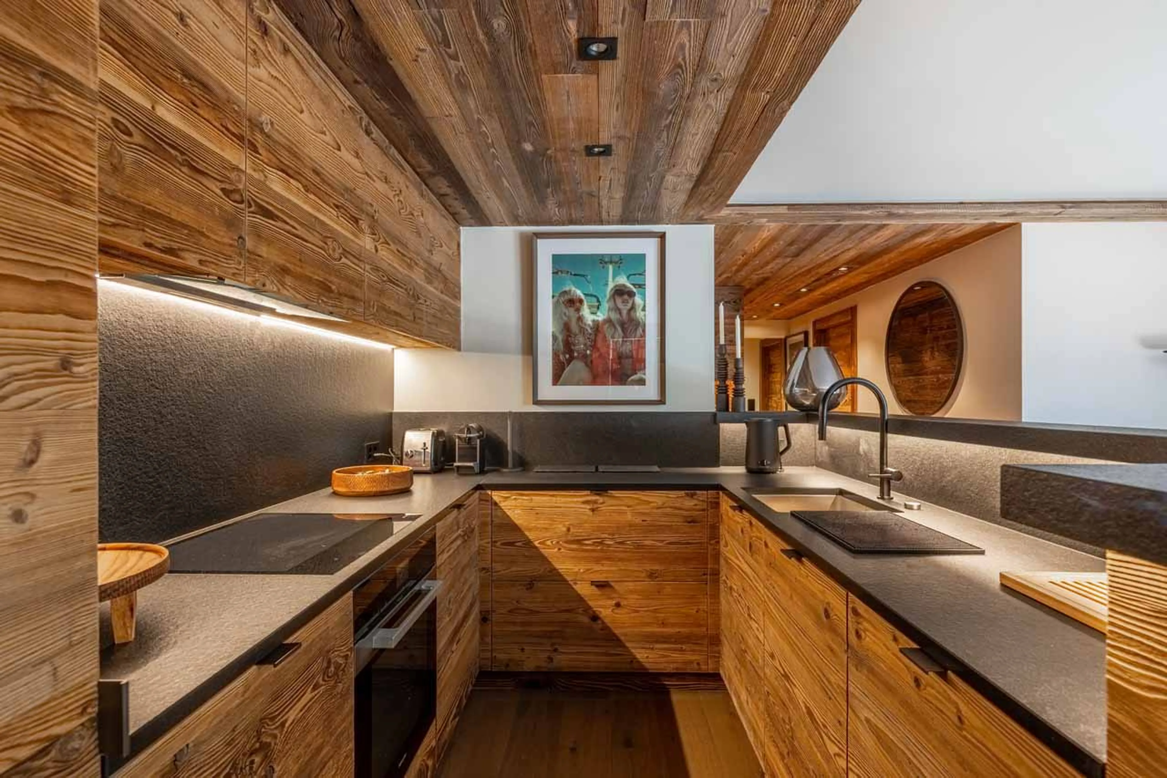 Kitchen at Apartment Corbettaz in Verbier