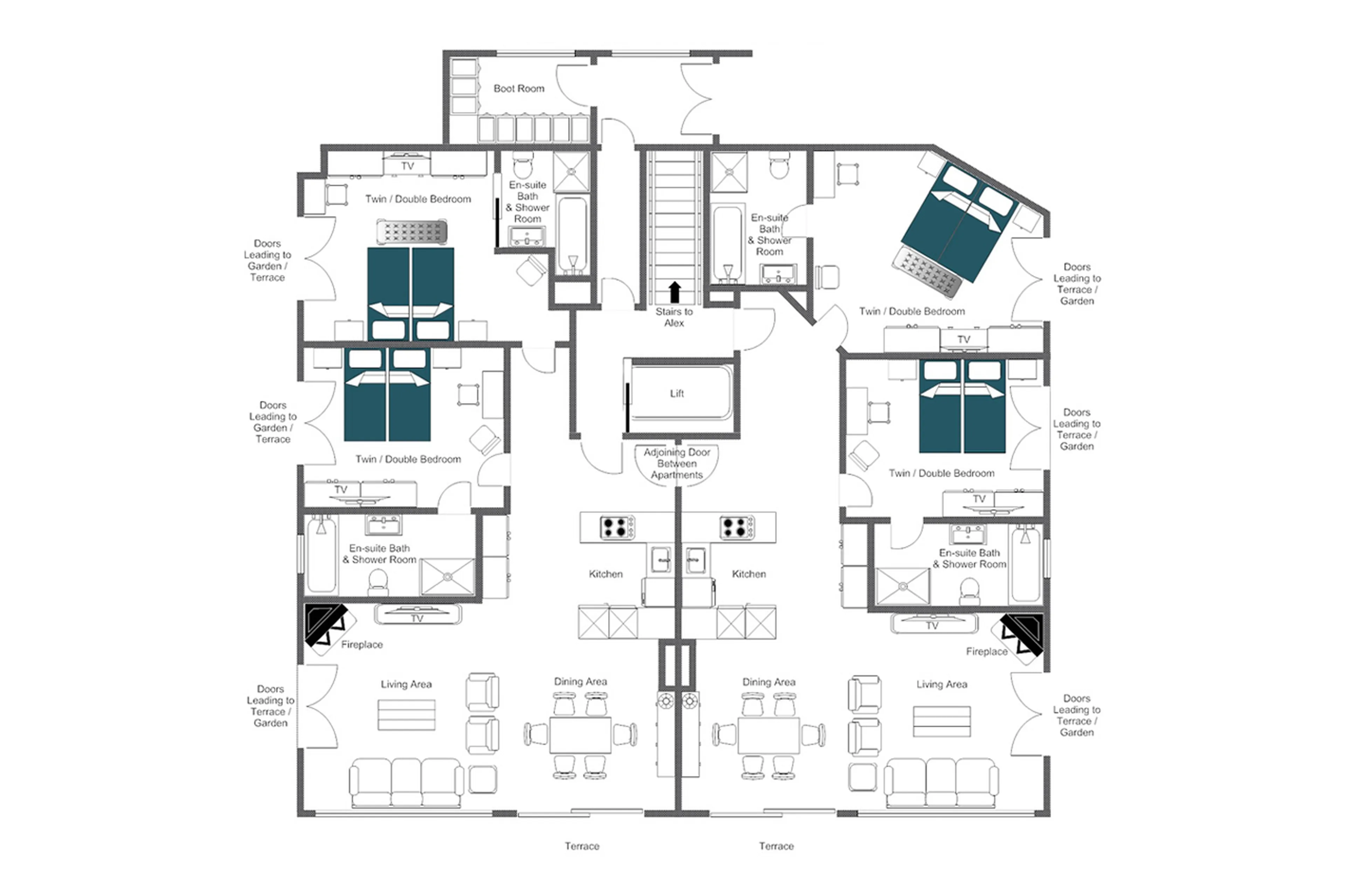 Floor plan of Chalet Elena in Zermatt