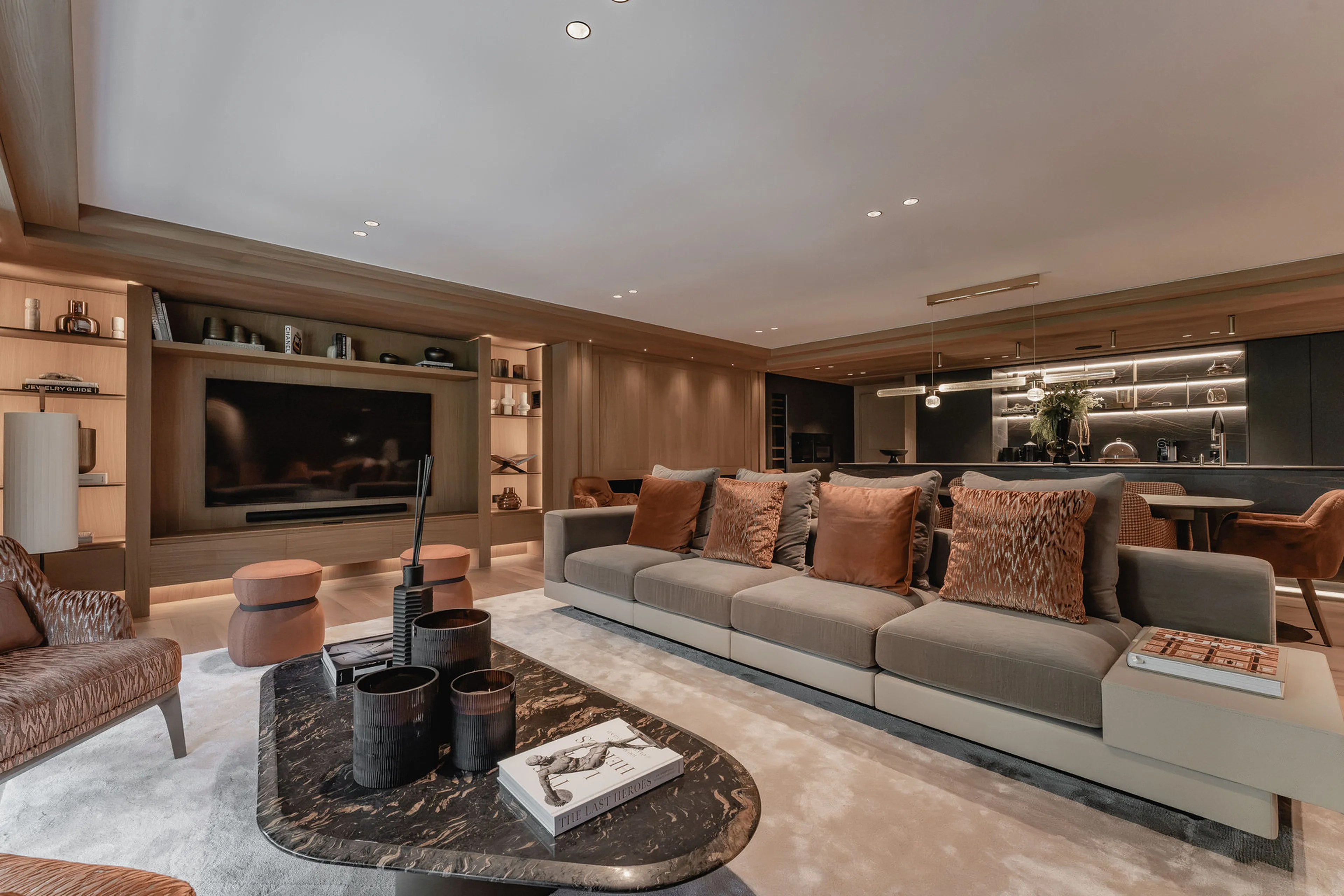 Living area sofas at Apartment L'Enjopa in Val d'Isere
