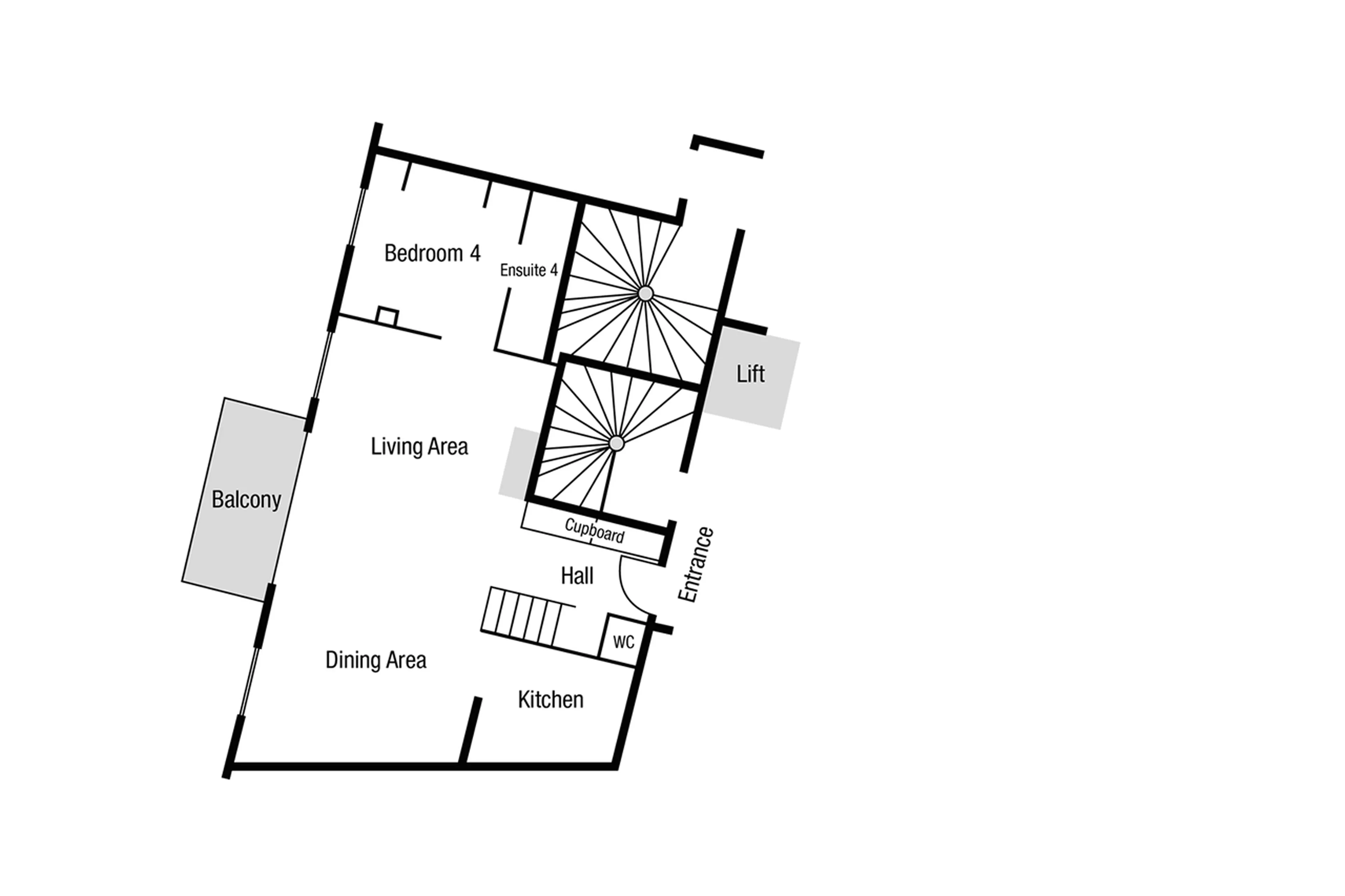 Lower level floor plan of Etoile Filante in Val d'Isere