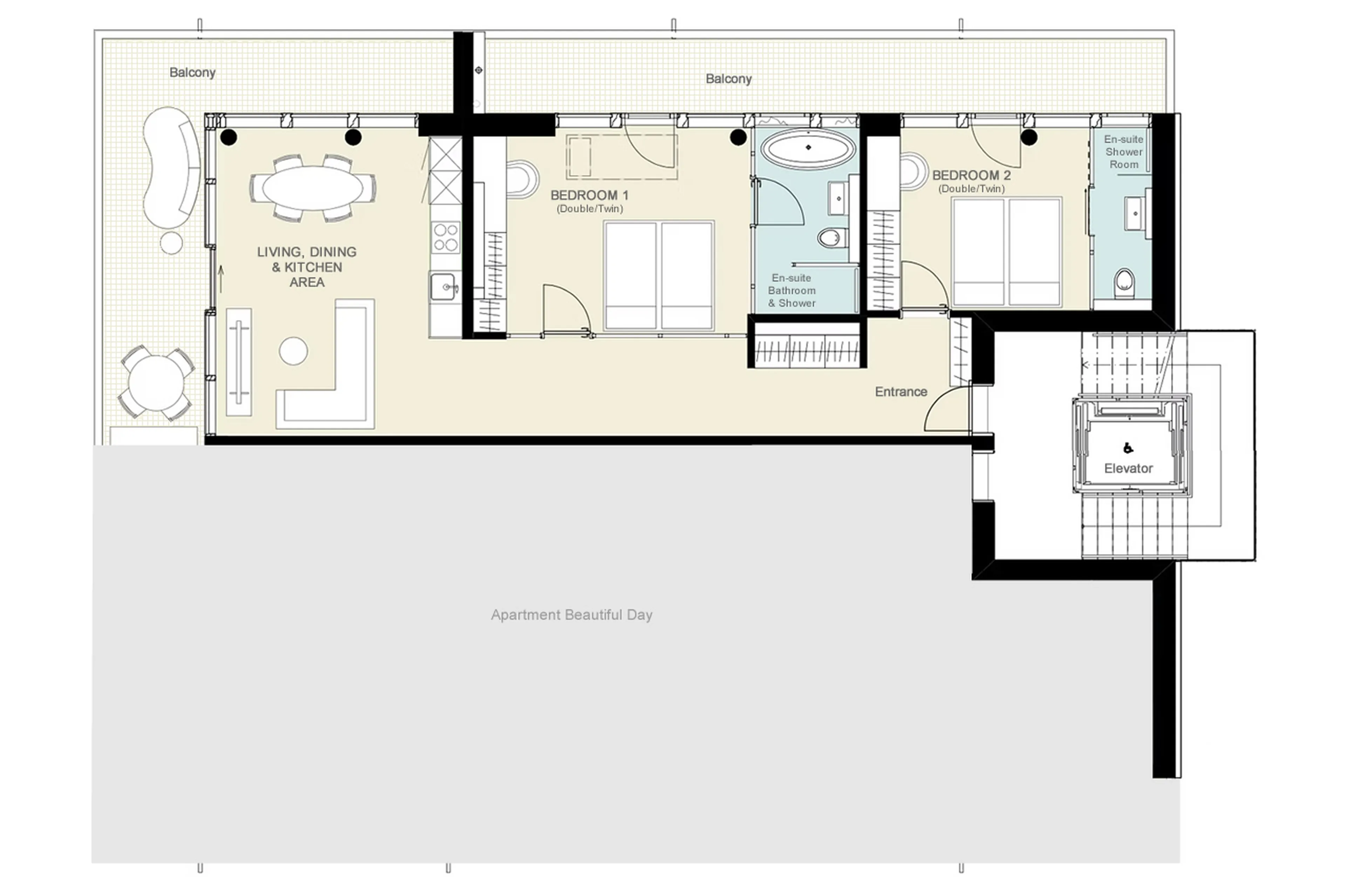 Floor plan of Apartment Fix You in Zermatt