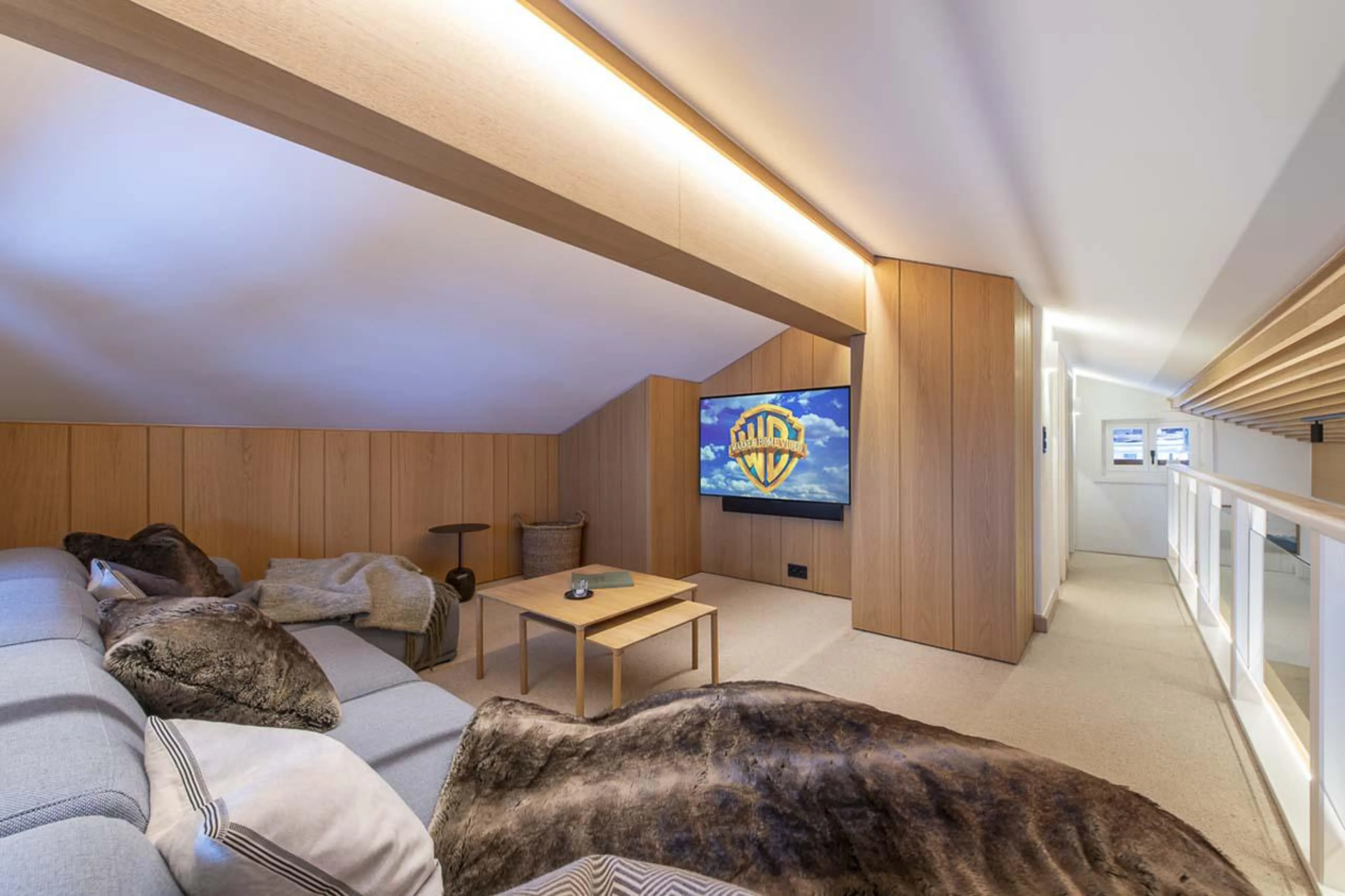 TV snug on mezzanine at Apartment Grignote in Verbier