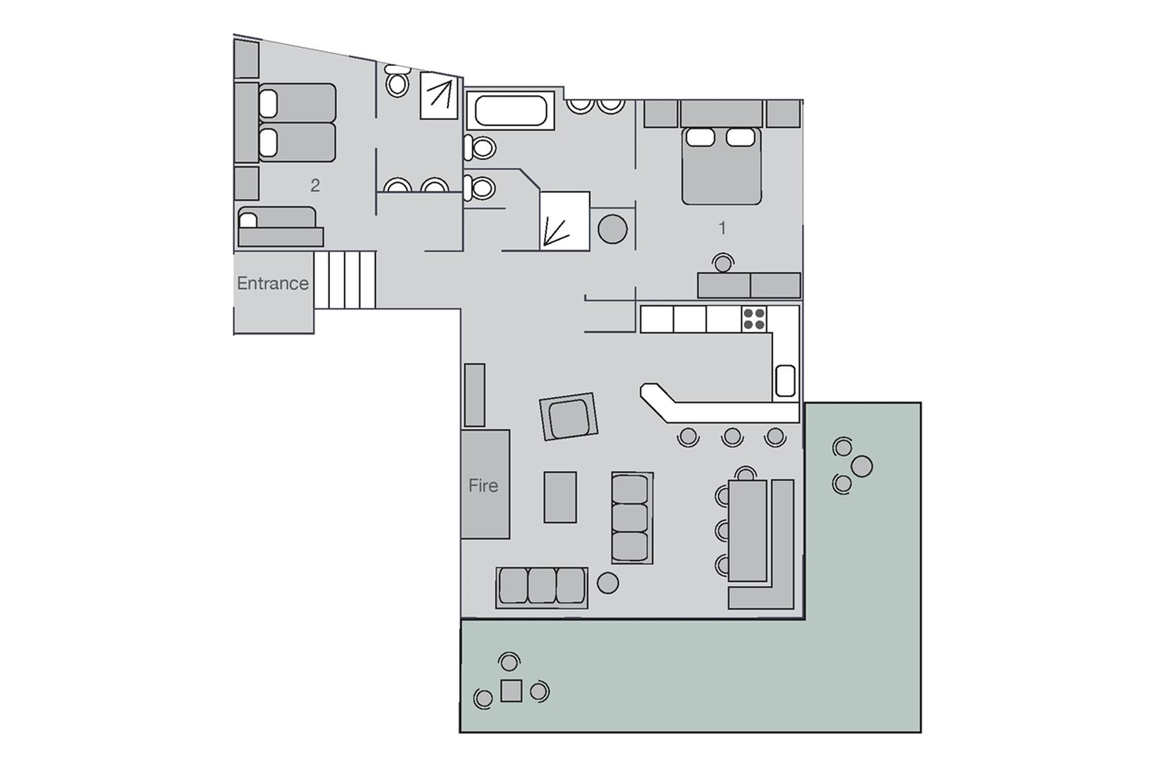 Floor plan at Apartment Hickory in Verbier