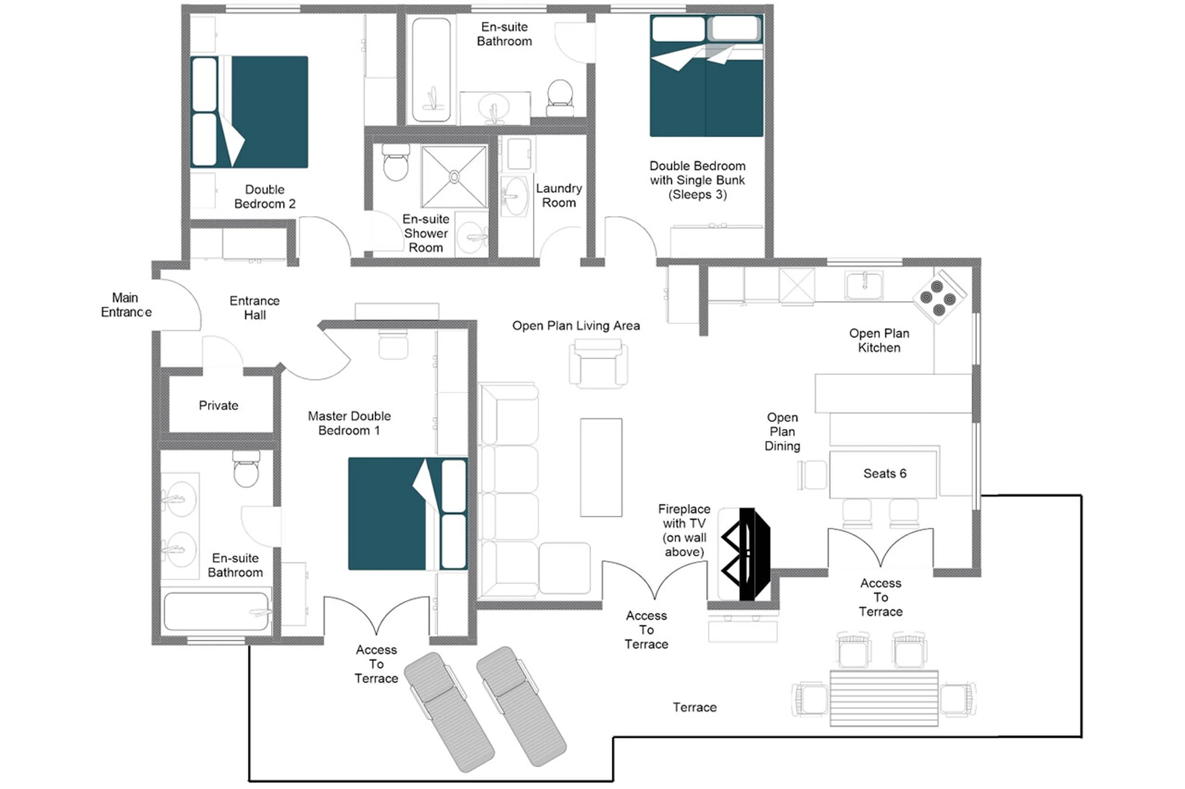 Floor plan of Apartment Ivouette 011 in Verbier