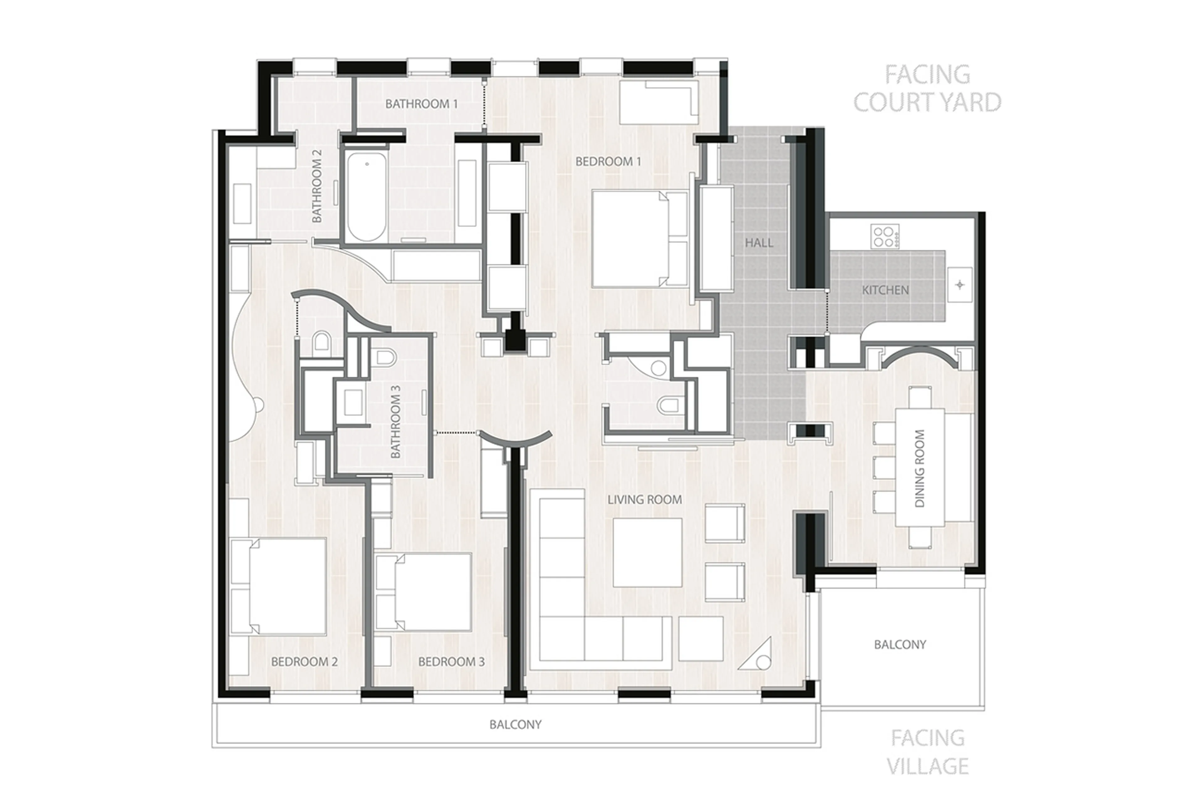 Floor plan of Apartment Jade in Courchevel 1850