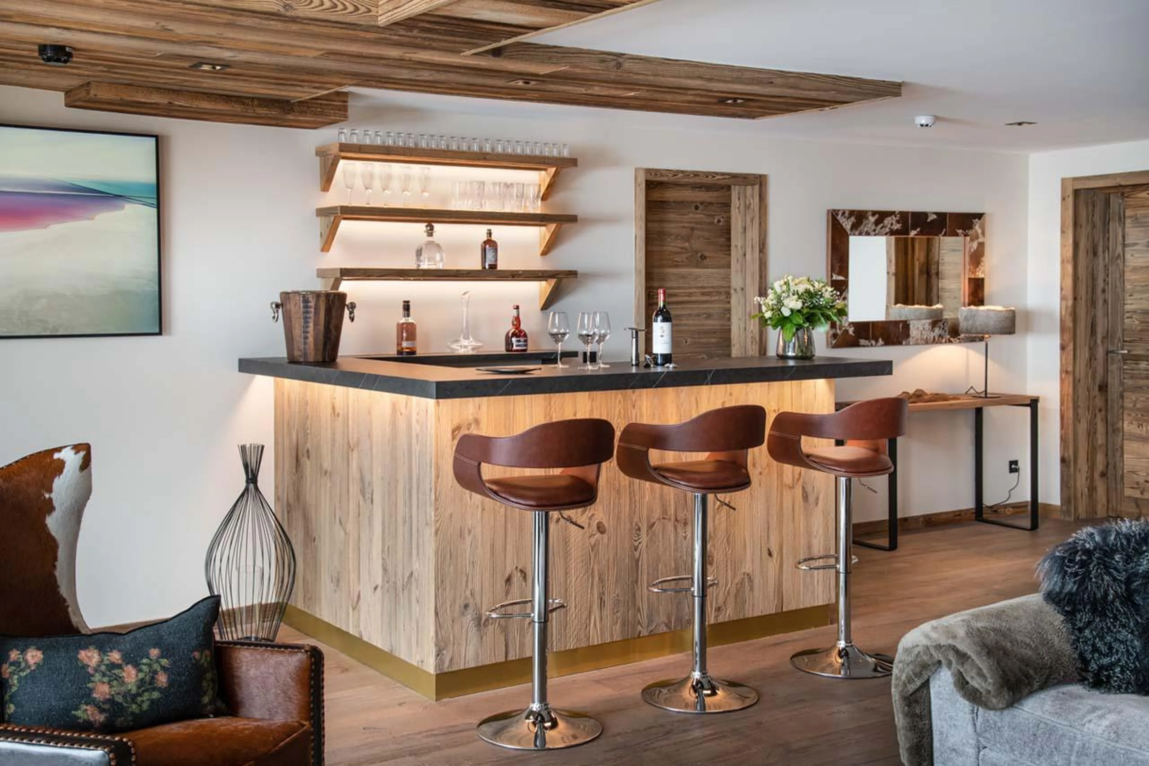 Bar within living area at Apartment Kinabalu in Courchevel 1650