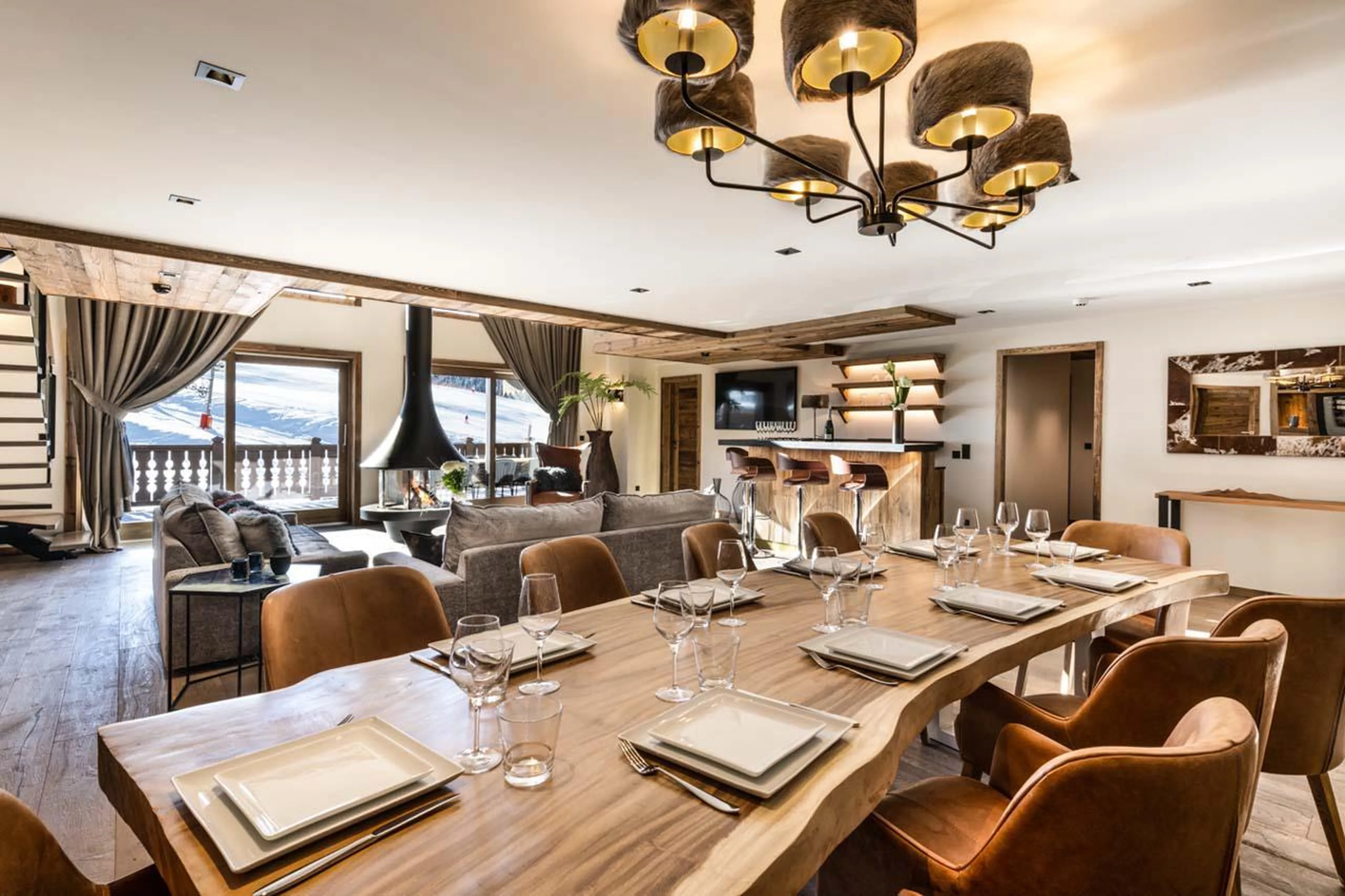 Open-plan living area at Apartment Kinabalu in Courchevel 1650