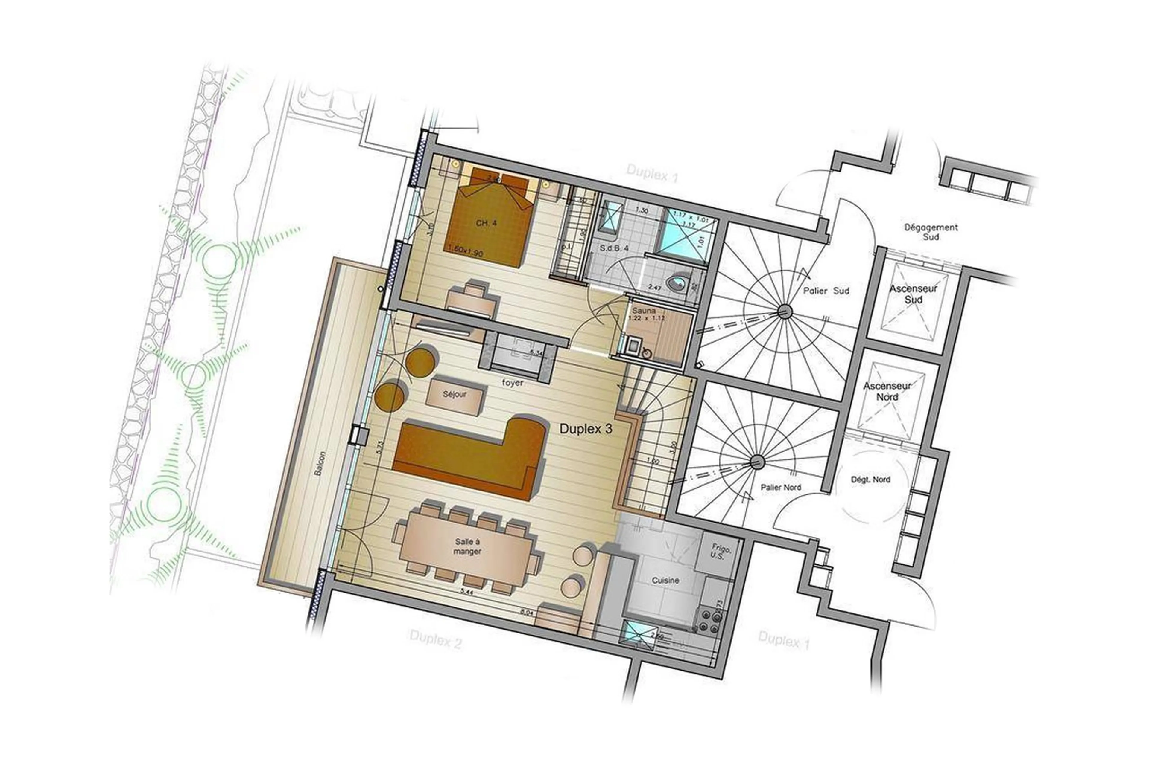 Level 1 floor plan of Apartment La Canadienne 3 in Val d'Isere