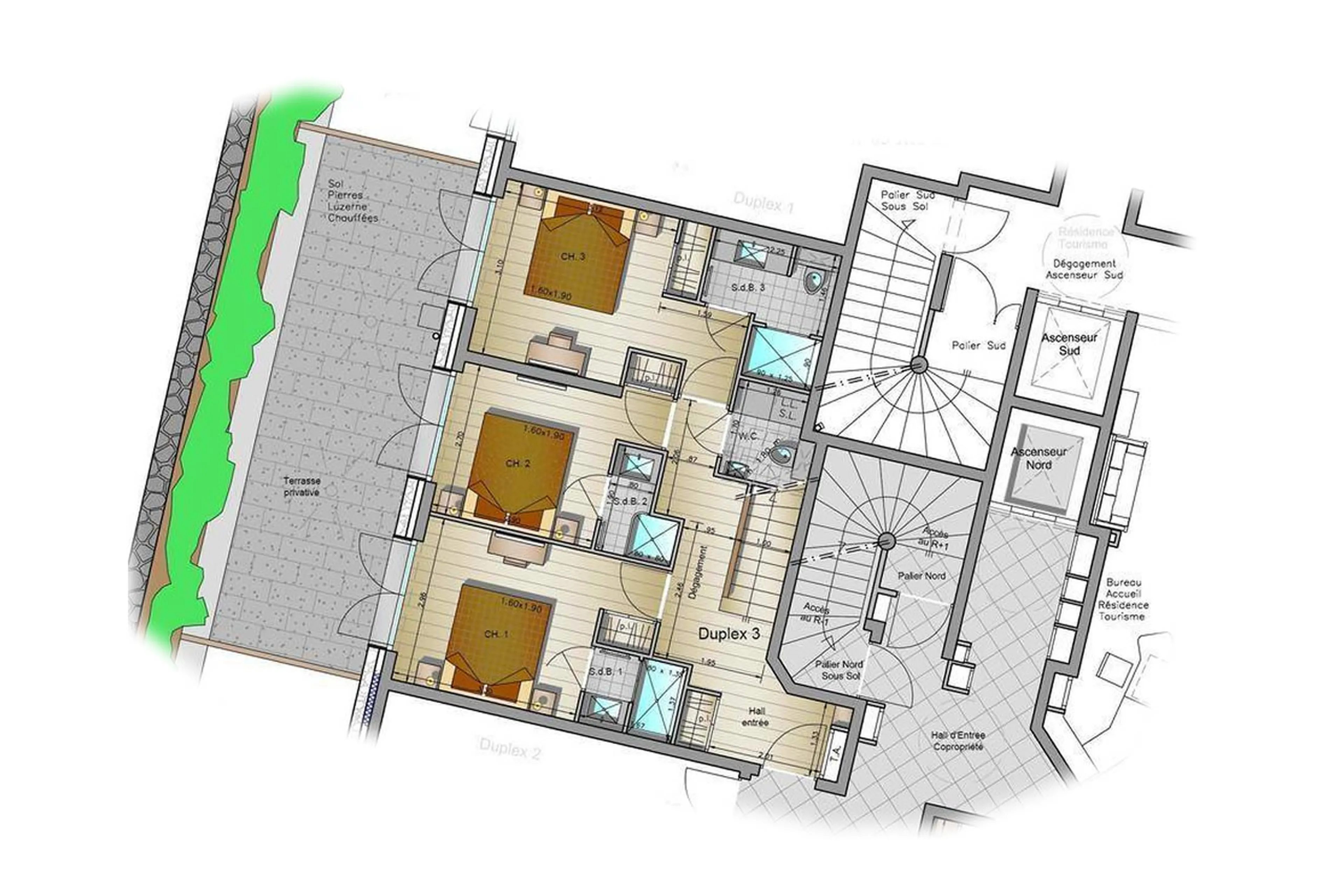 Level 0 floor plan of Apartment La Canadienne 3 in Val d'Isere