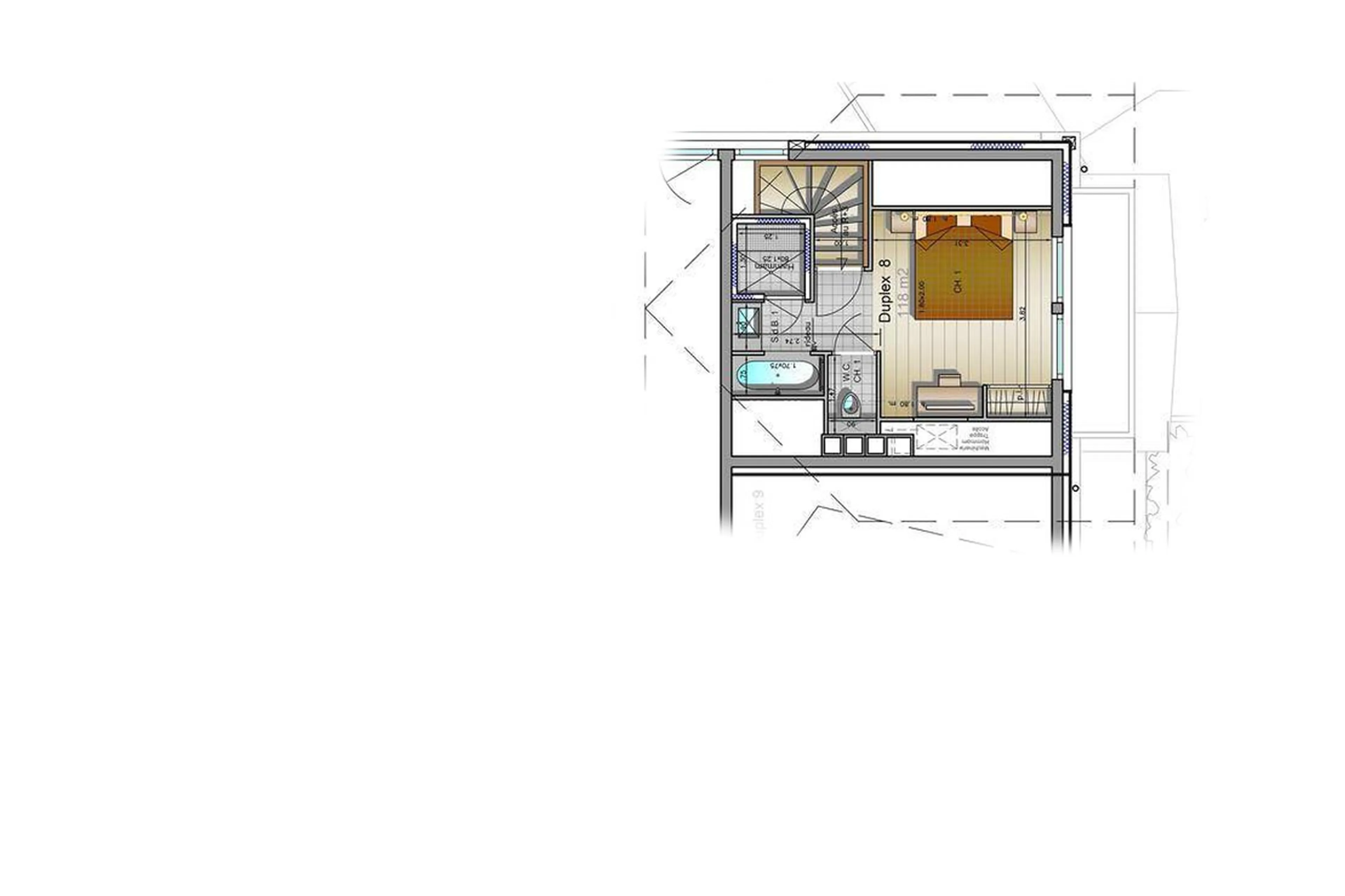 Level 4 floor plan of Apartment la Canadienne 8 in Val d'Isere