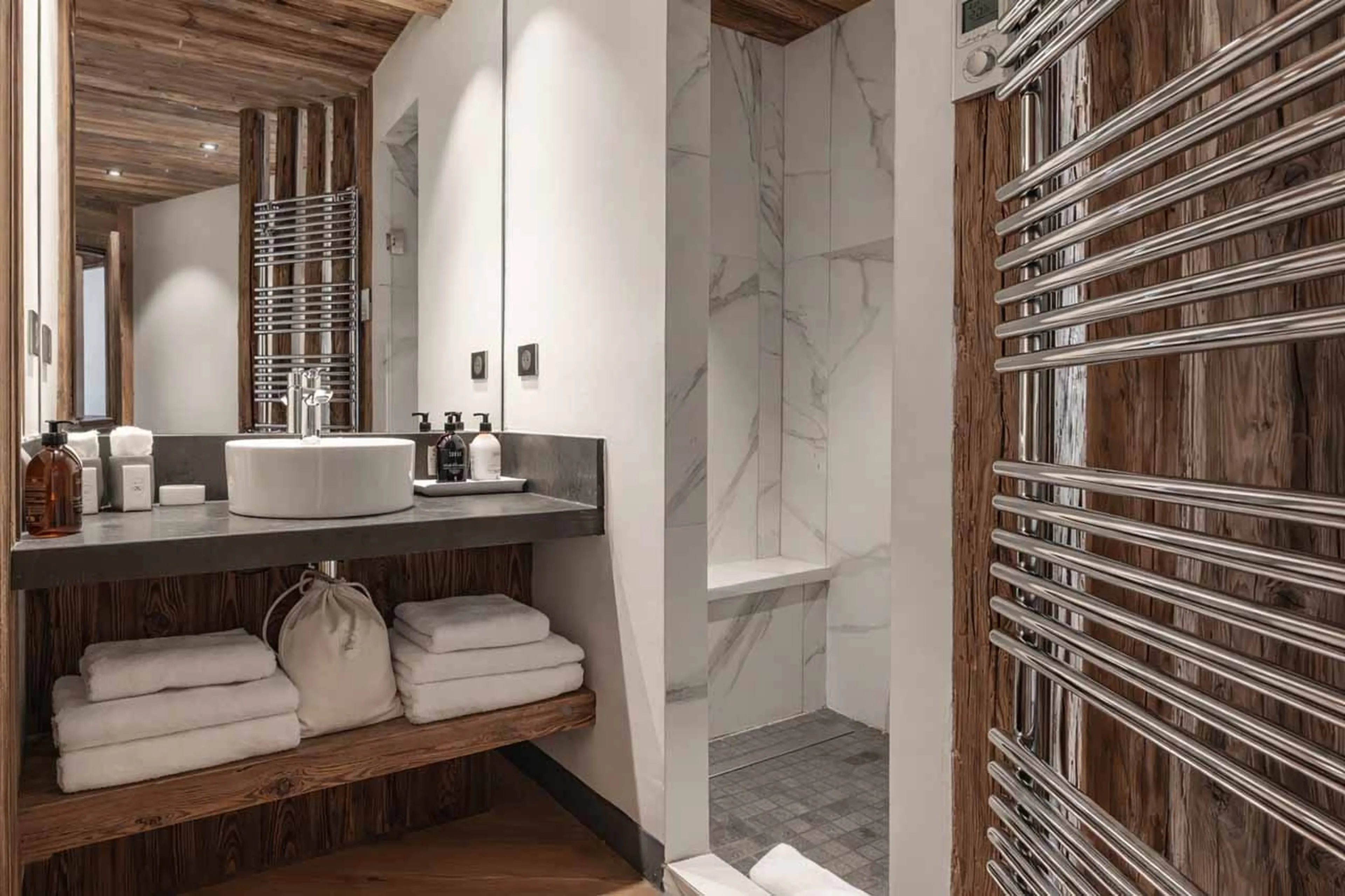 En-suite shower room in Le Penthouse Savoie, Val d'Isere