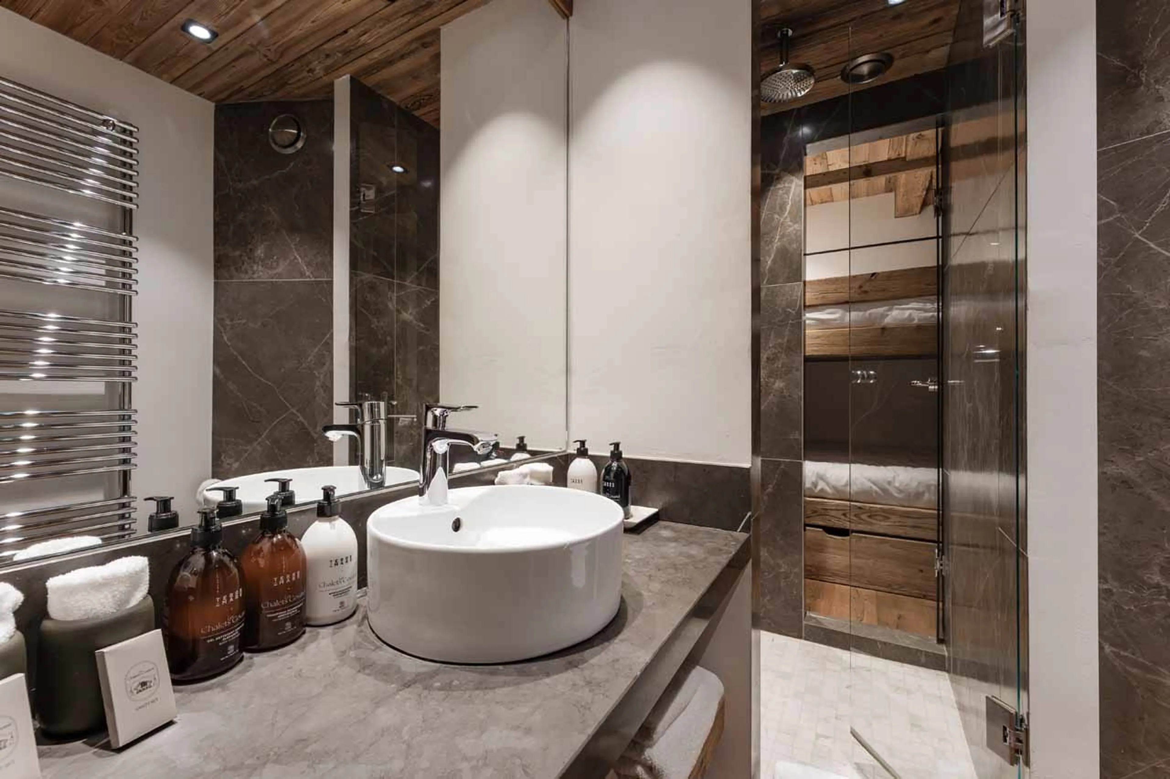 En-suite shower room in Le Penthouse Savoie, Val d'Isere