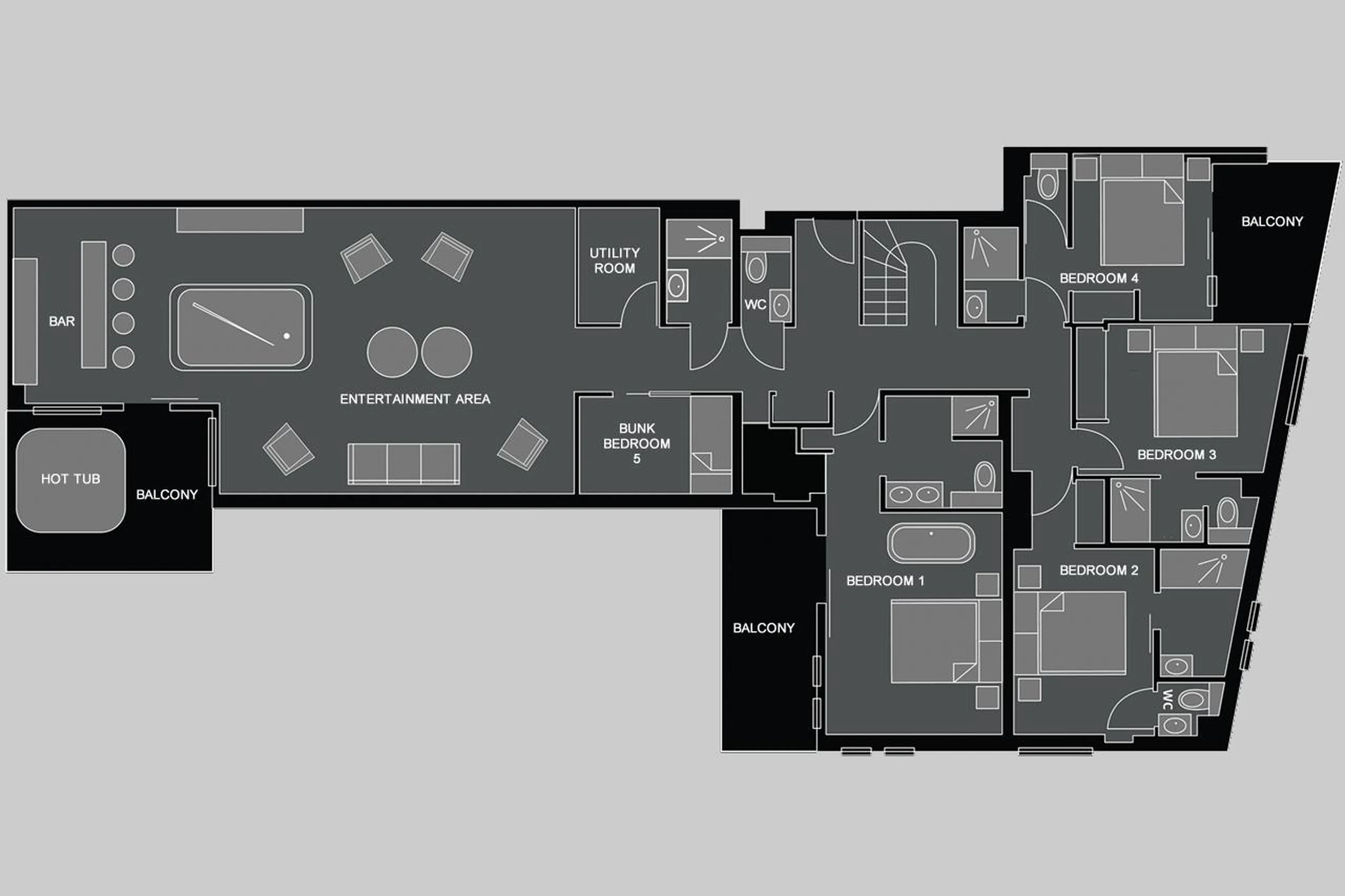 Lower level floor plan of Apartment Le Coin Perdu in Les Gets