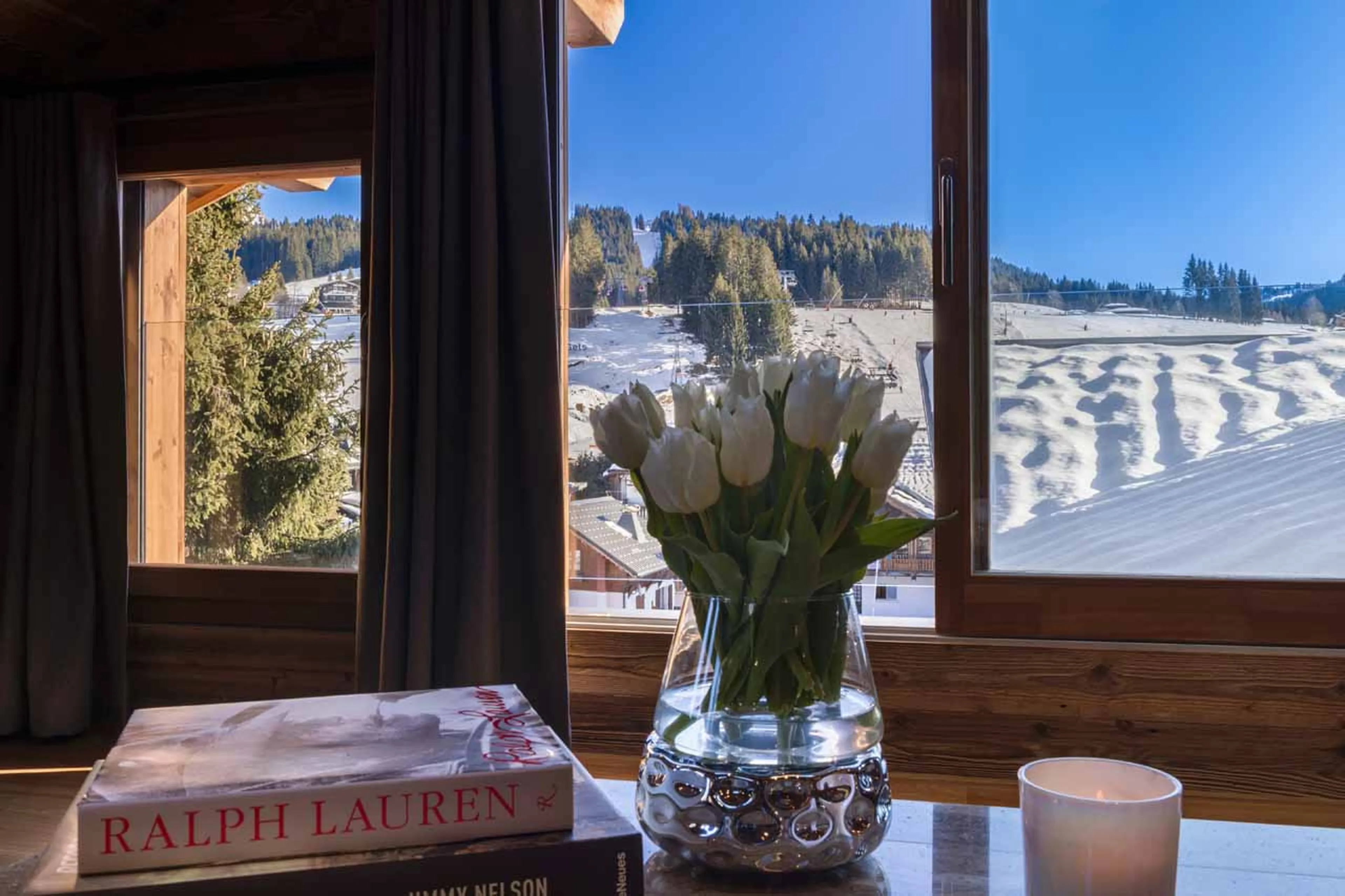 Views of the slopes from Apartment Le Coin Perdu in Les Gets