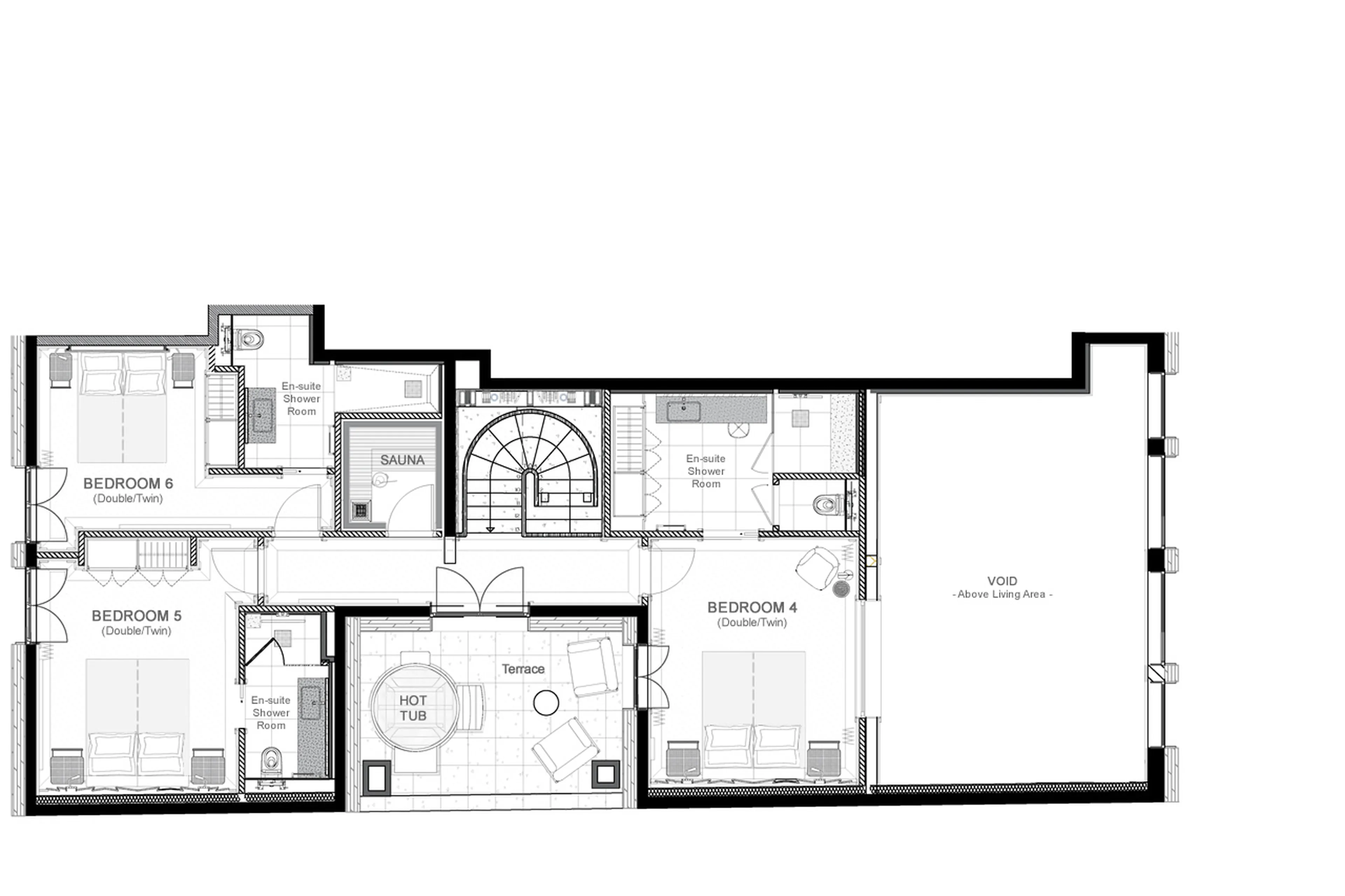 Top level floor plan of Apartment Pistini in Val d'Isere