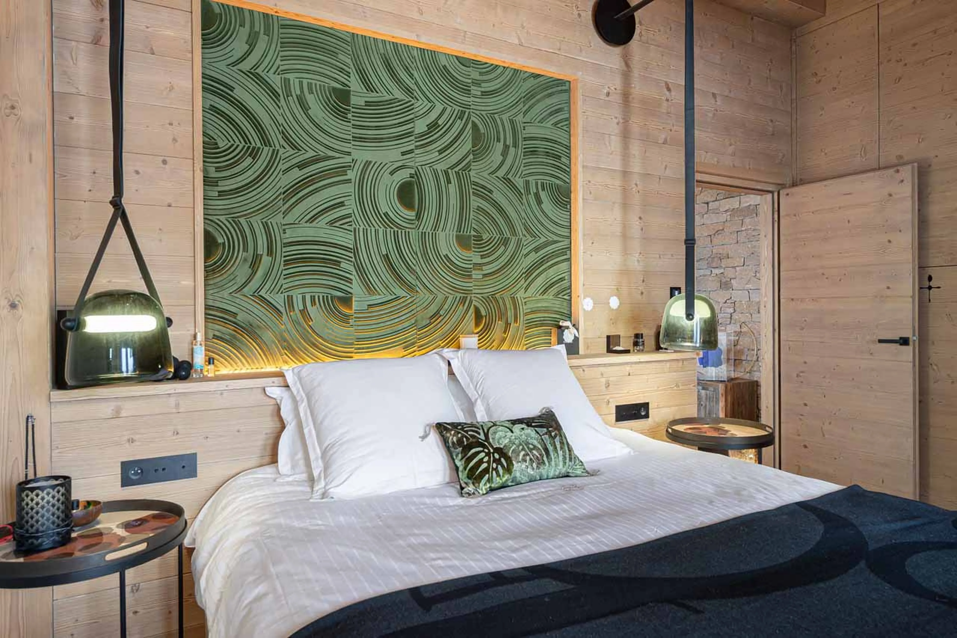 Bedroom one at Apartment Le Septieme Ciel in Courchevel 1850