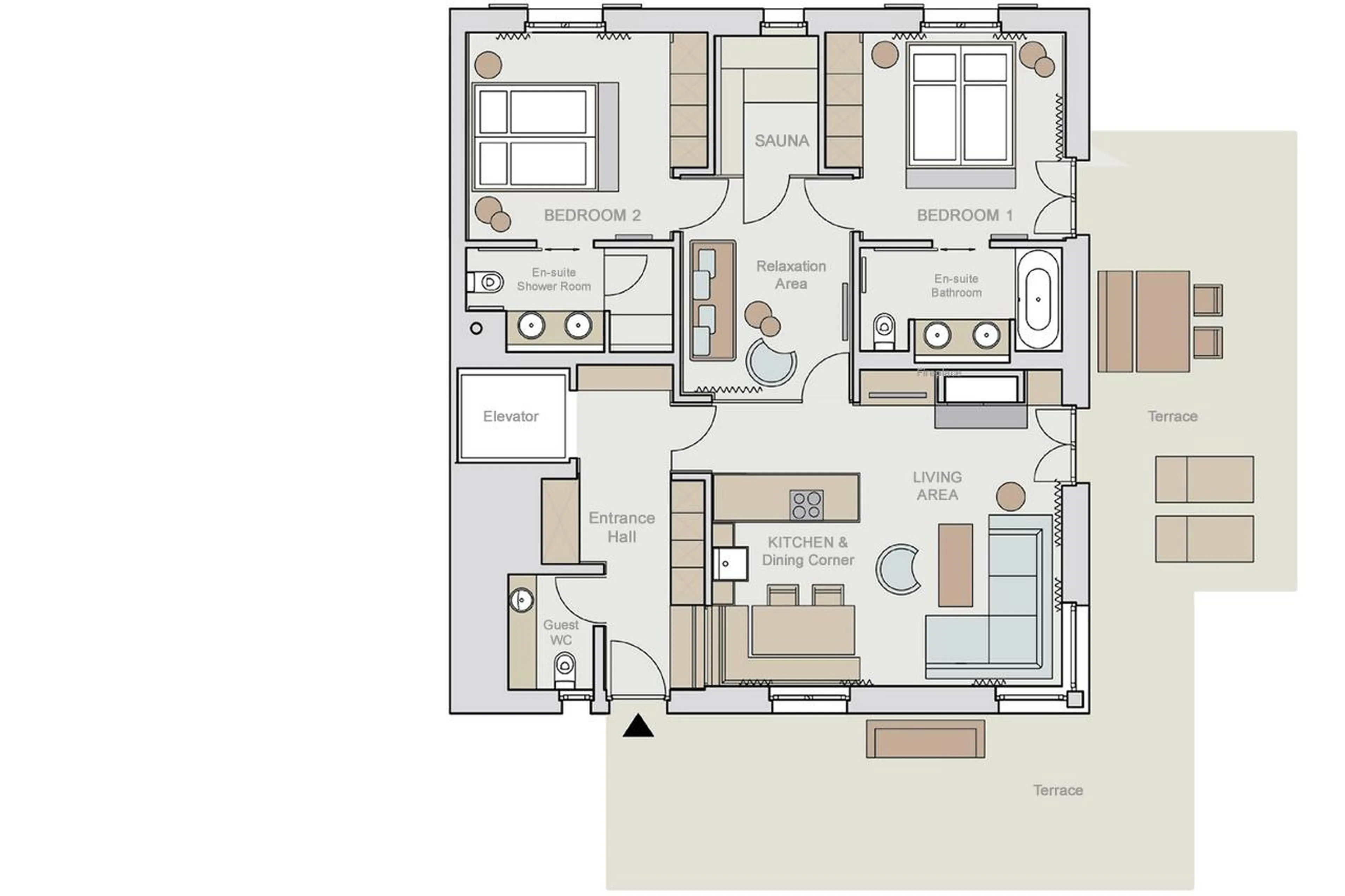 Floor plan of apartment Lech I in Lech
