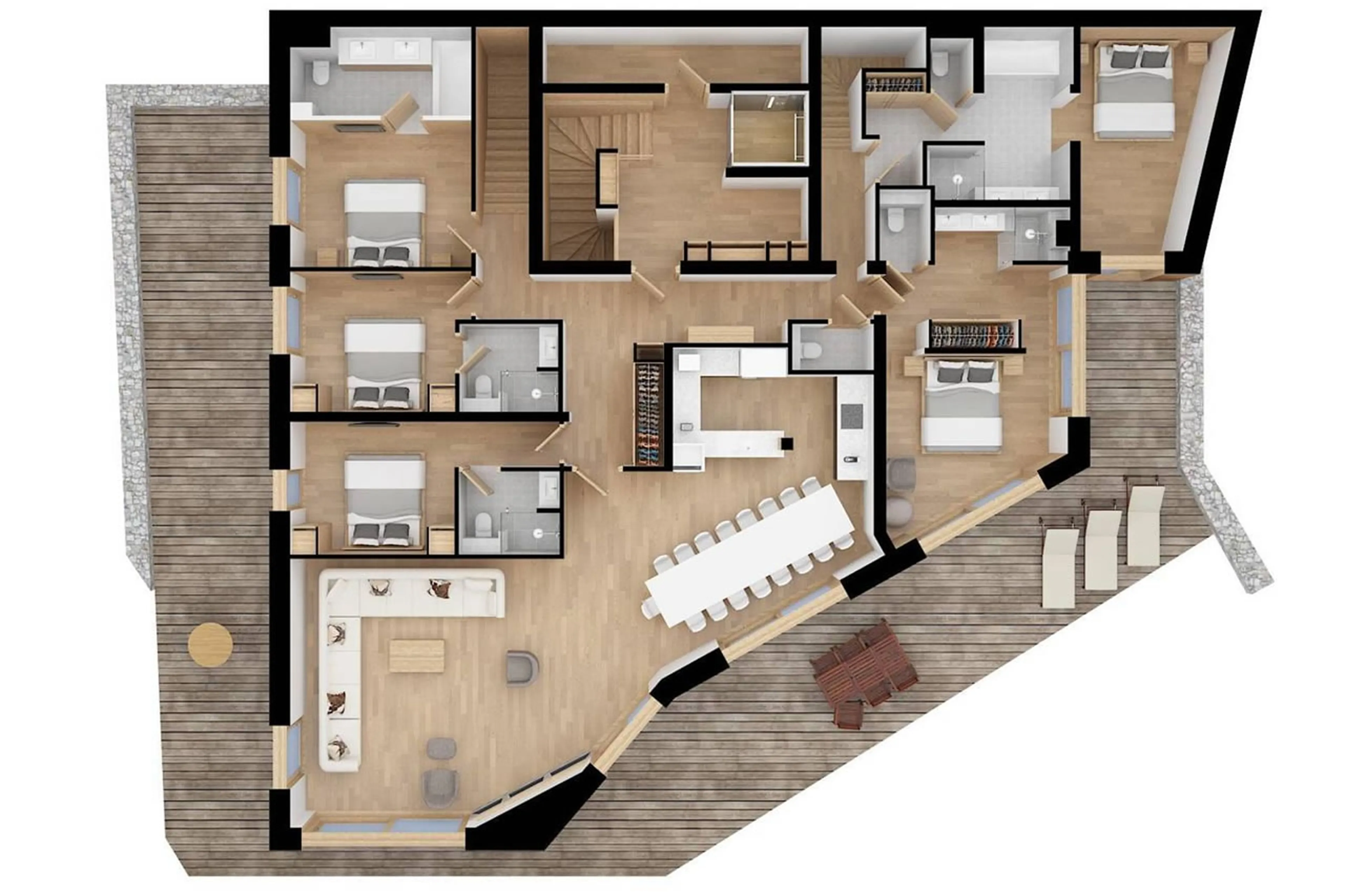 Level 0 floor plan of Apartment Les Belles Alpes 1 in Meribel