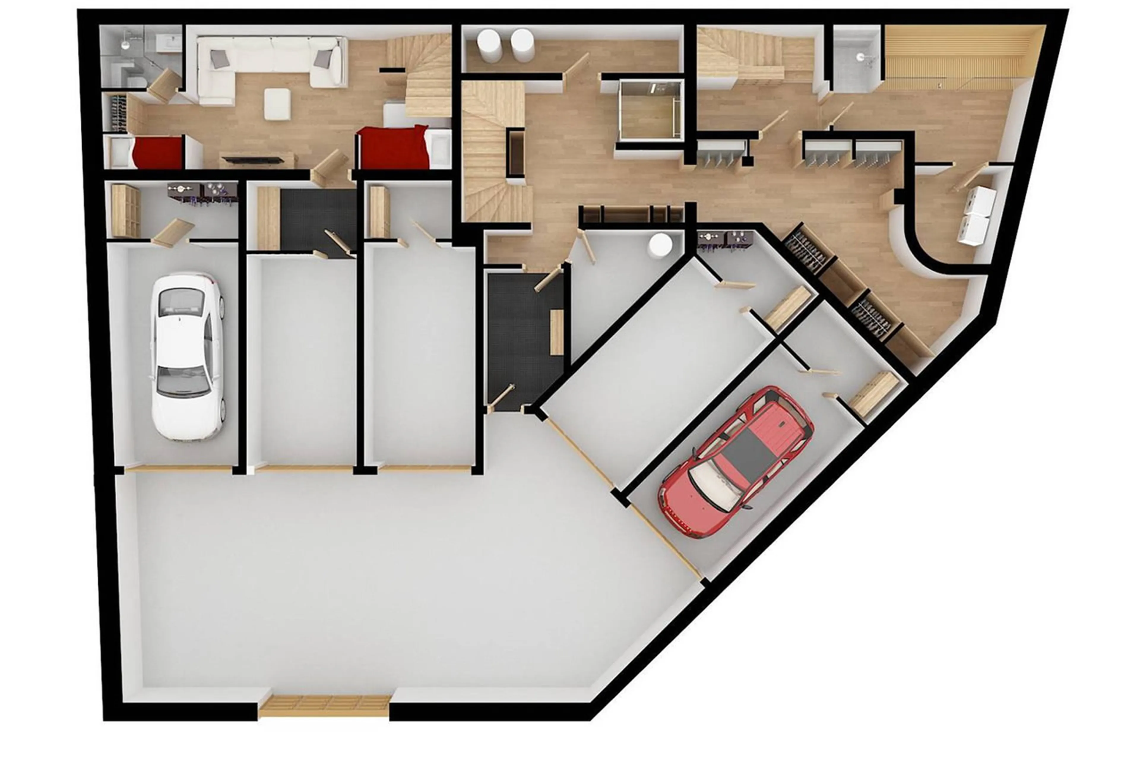 Level -1 floor plan of Apartment Les Belles Alpes 1 in Meribel