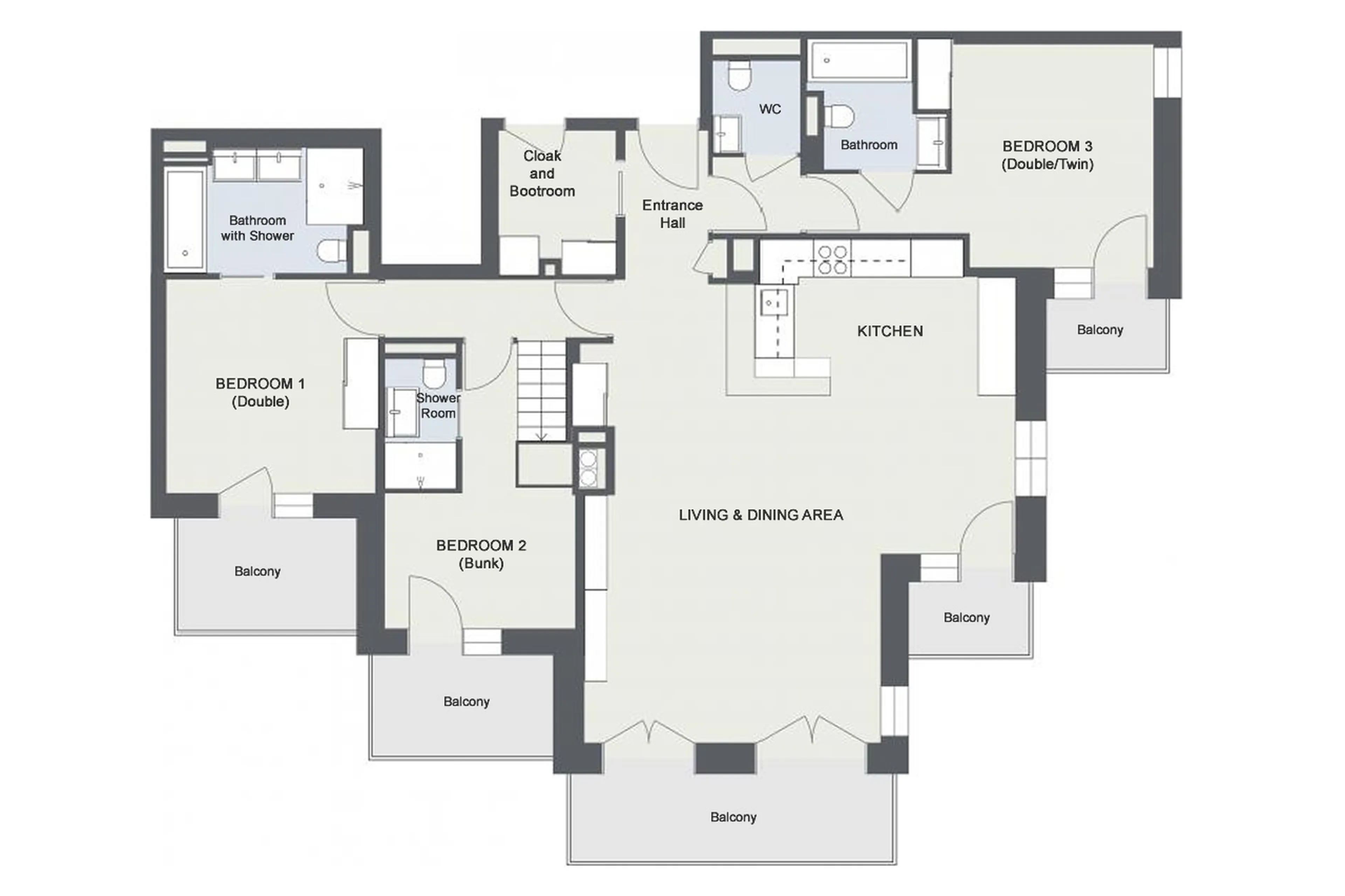 Level 3 floor plan of Apartment Lorenzo in Val d'Isere