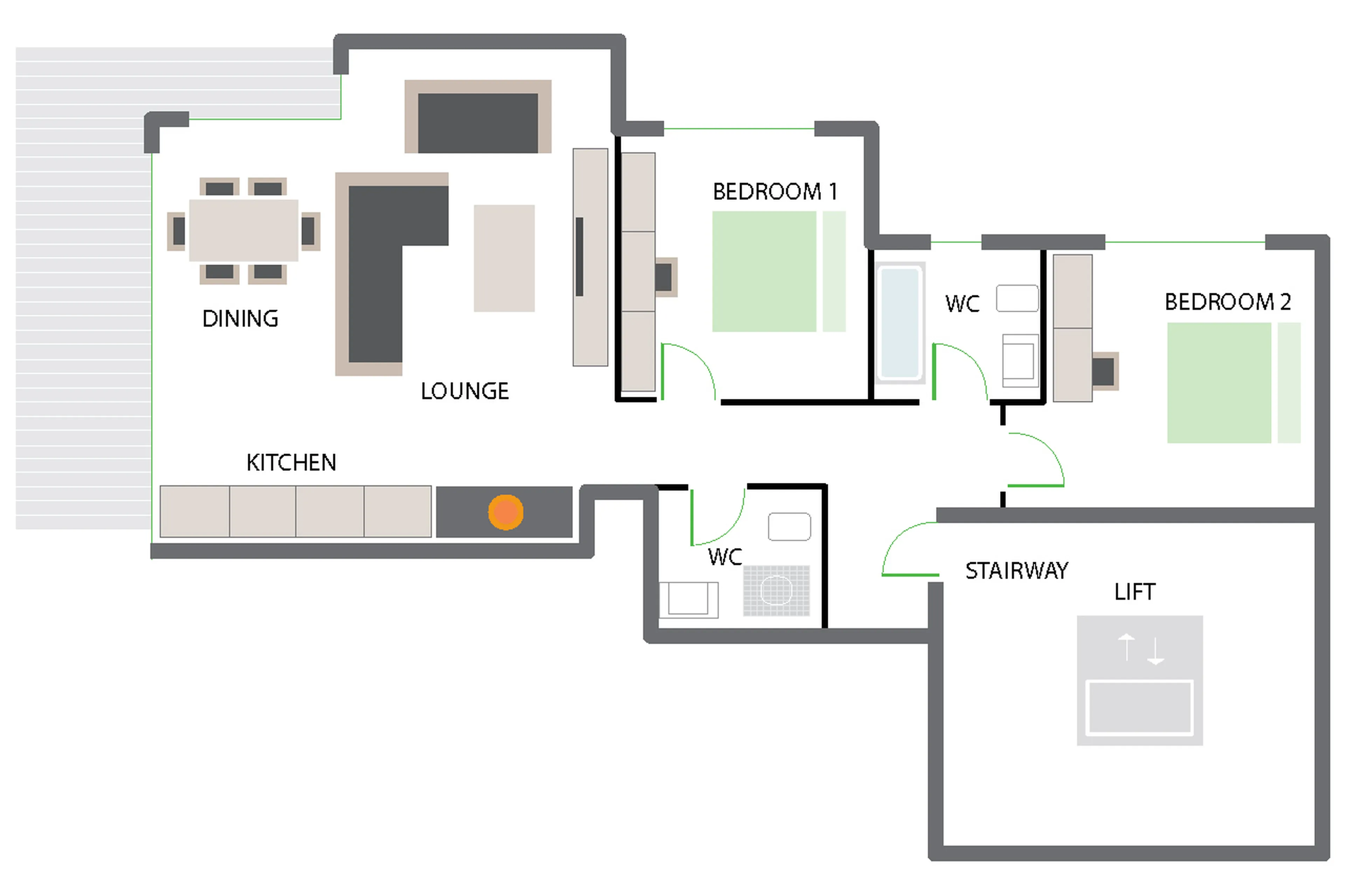 Floor plan of Apartment Lys in Zermatt