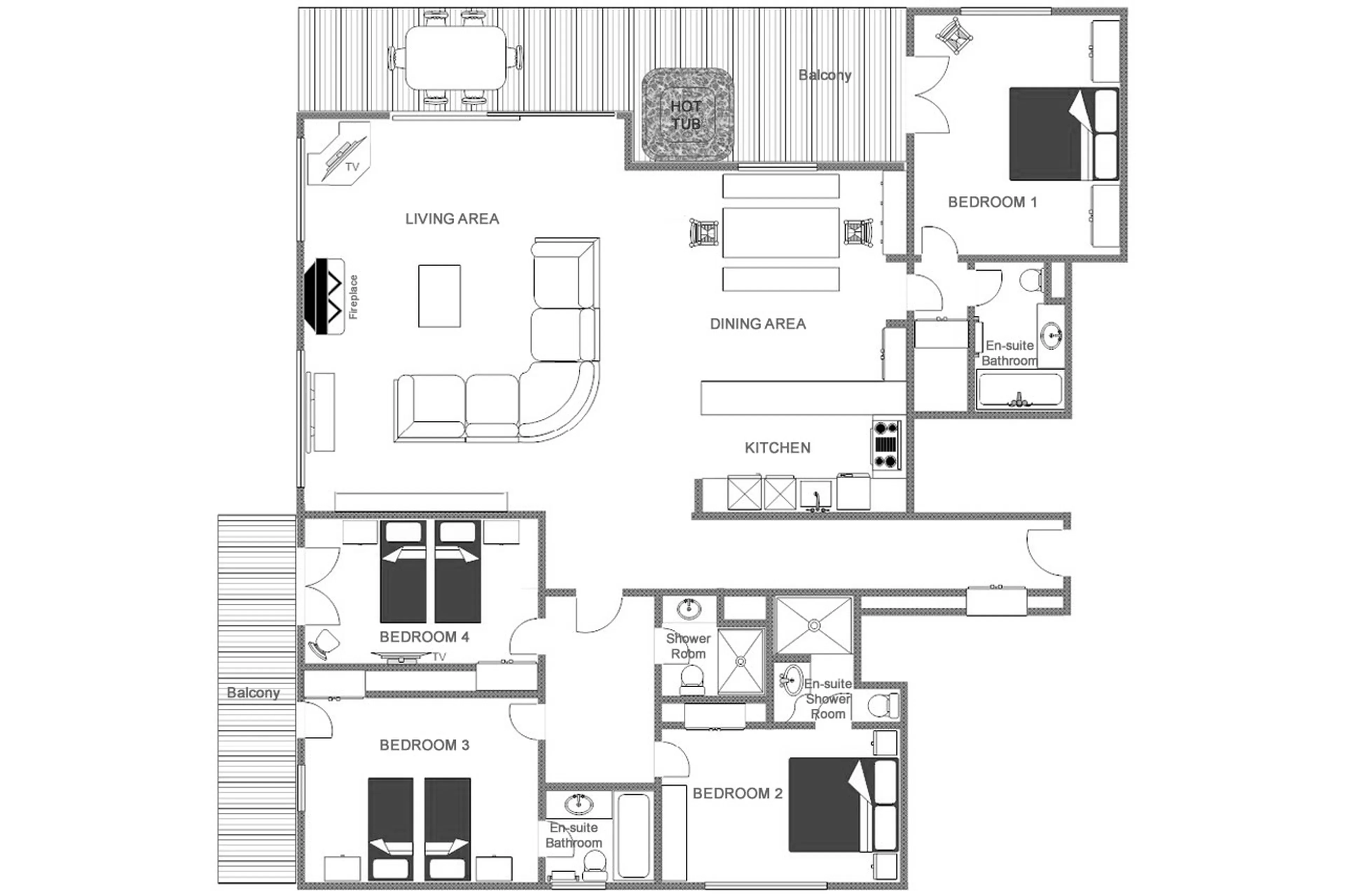 Floor plans of apartment Max in Verbier