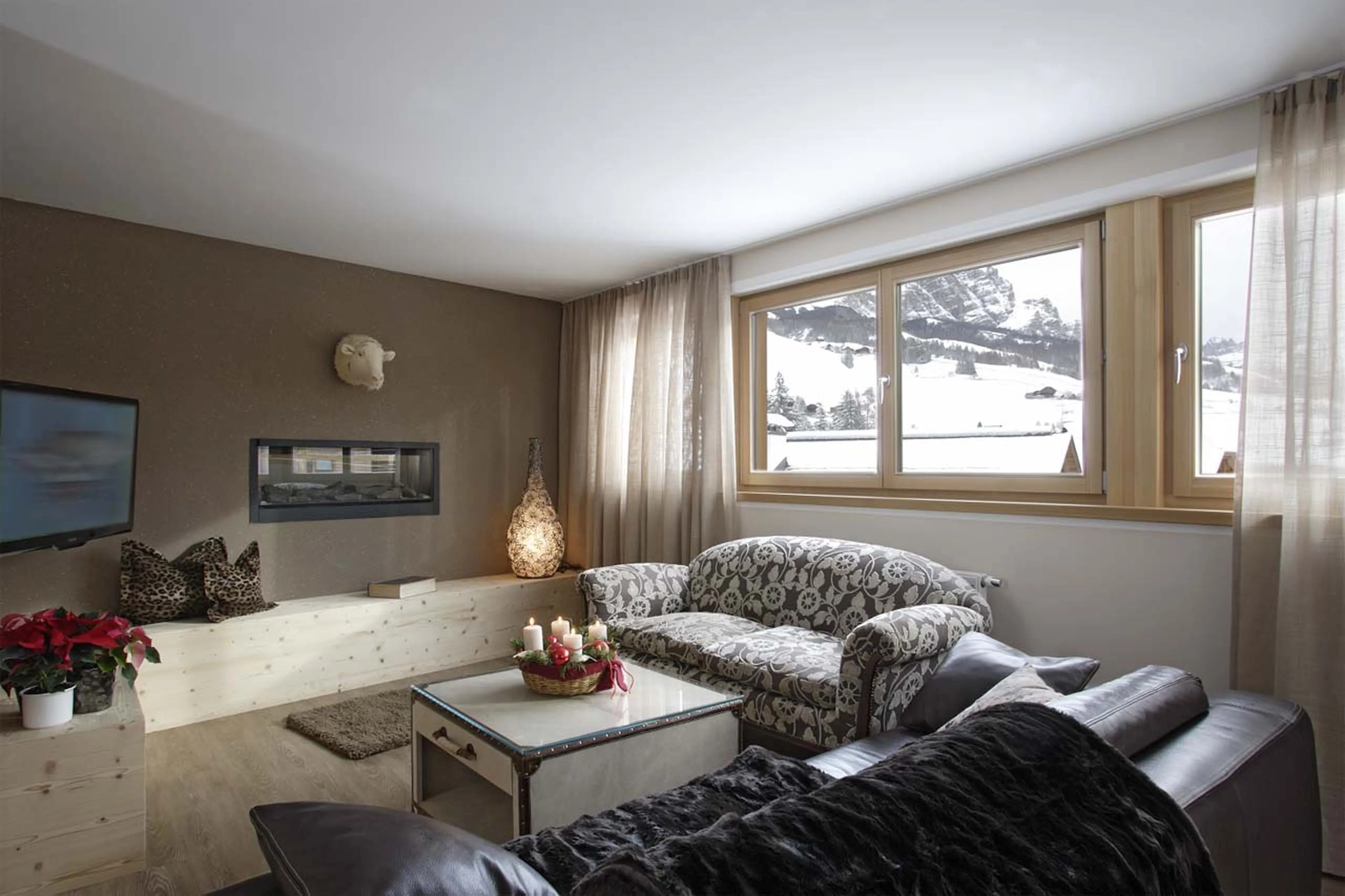 First floor living area at Chalet Mi Amur in Alta Badia
