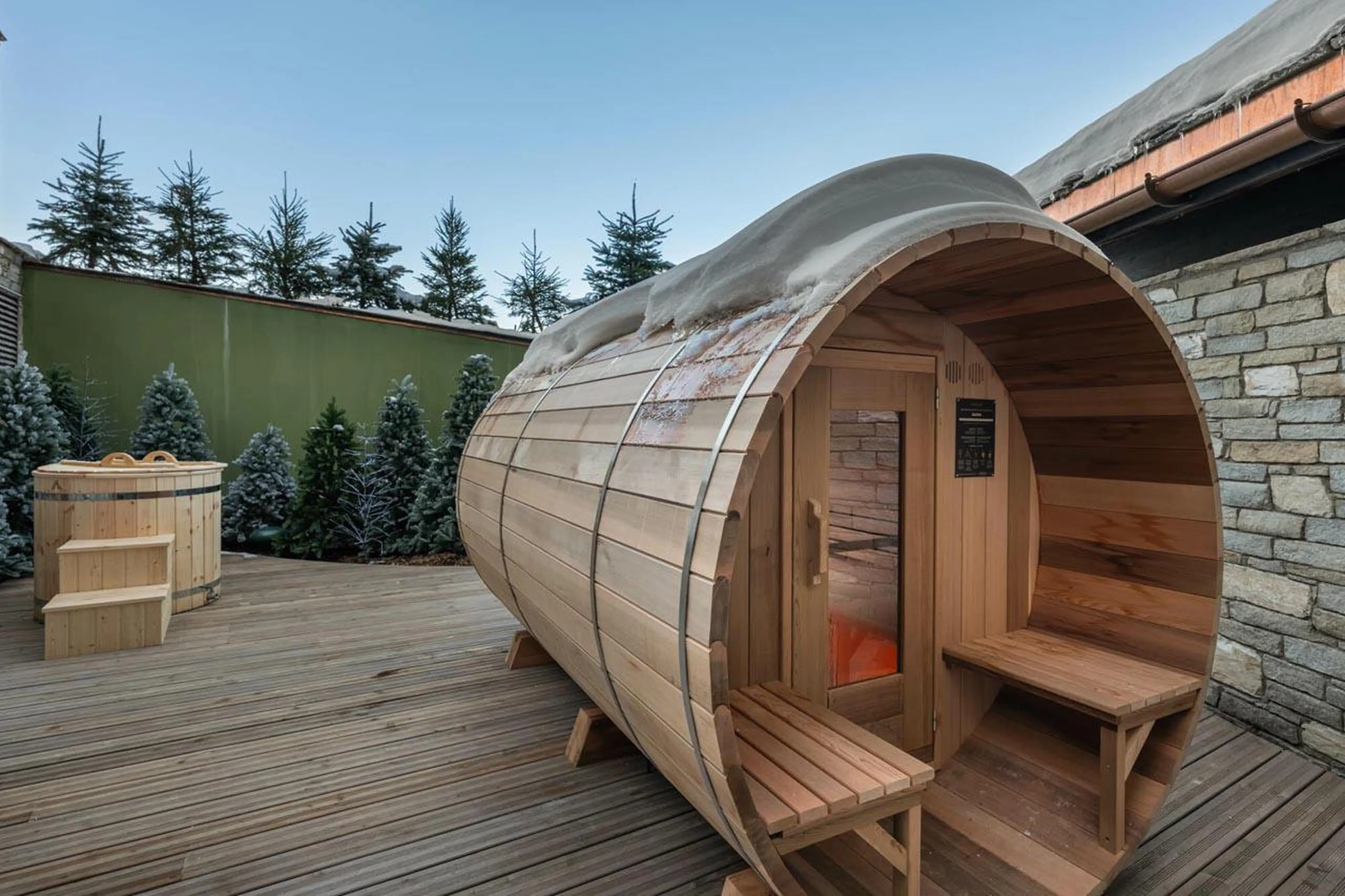 Outside Norwegian sauna at Apartment Michaelo in Courchevel 1850