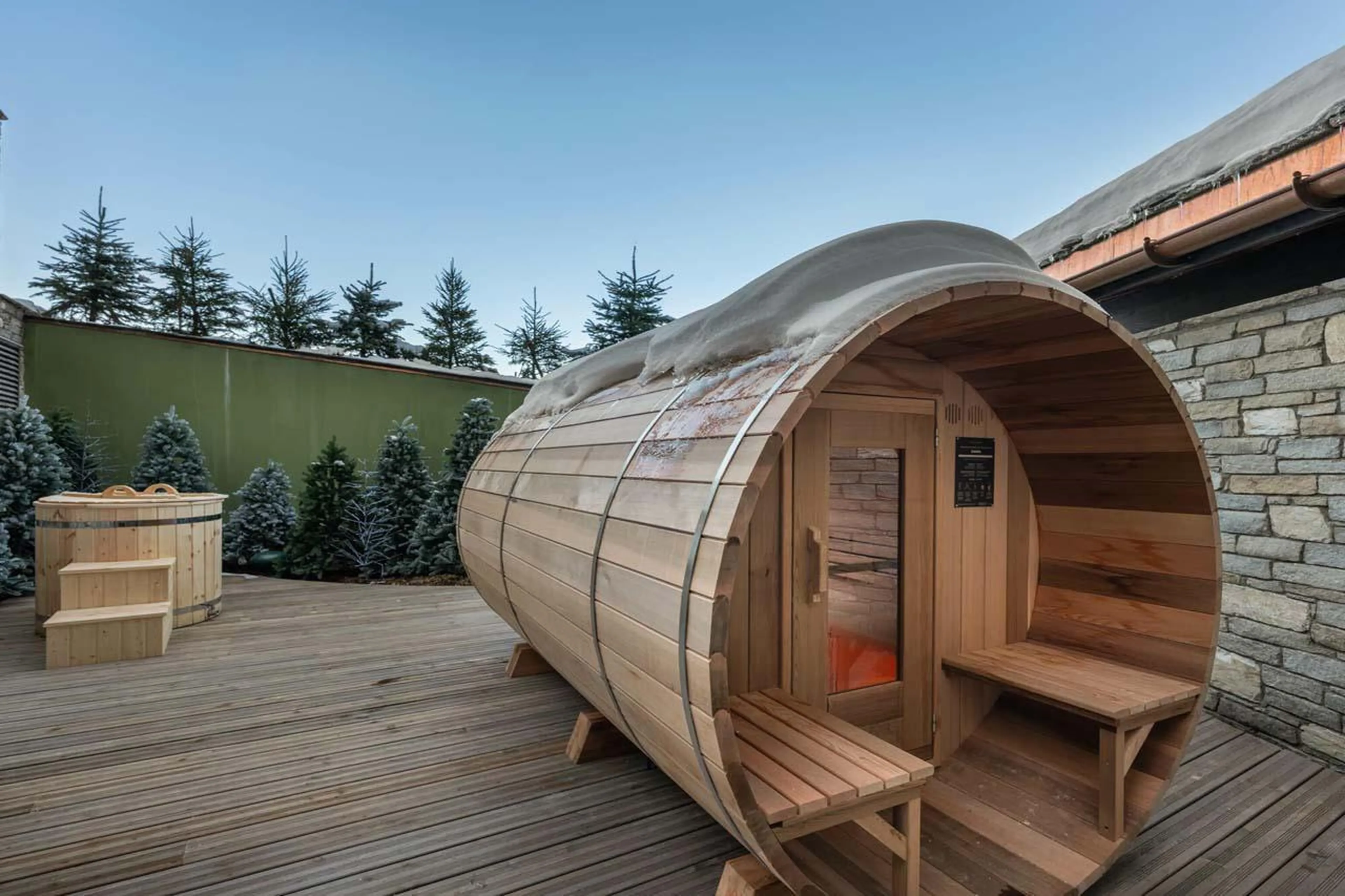 Outside Norwegian sauna at Apartment Mistero in Courchevel 1850