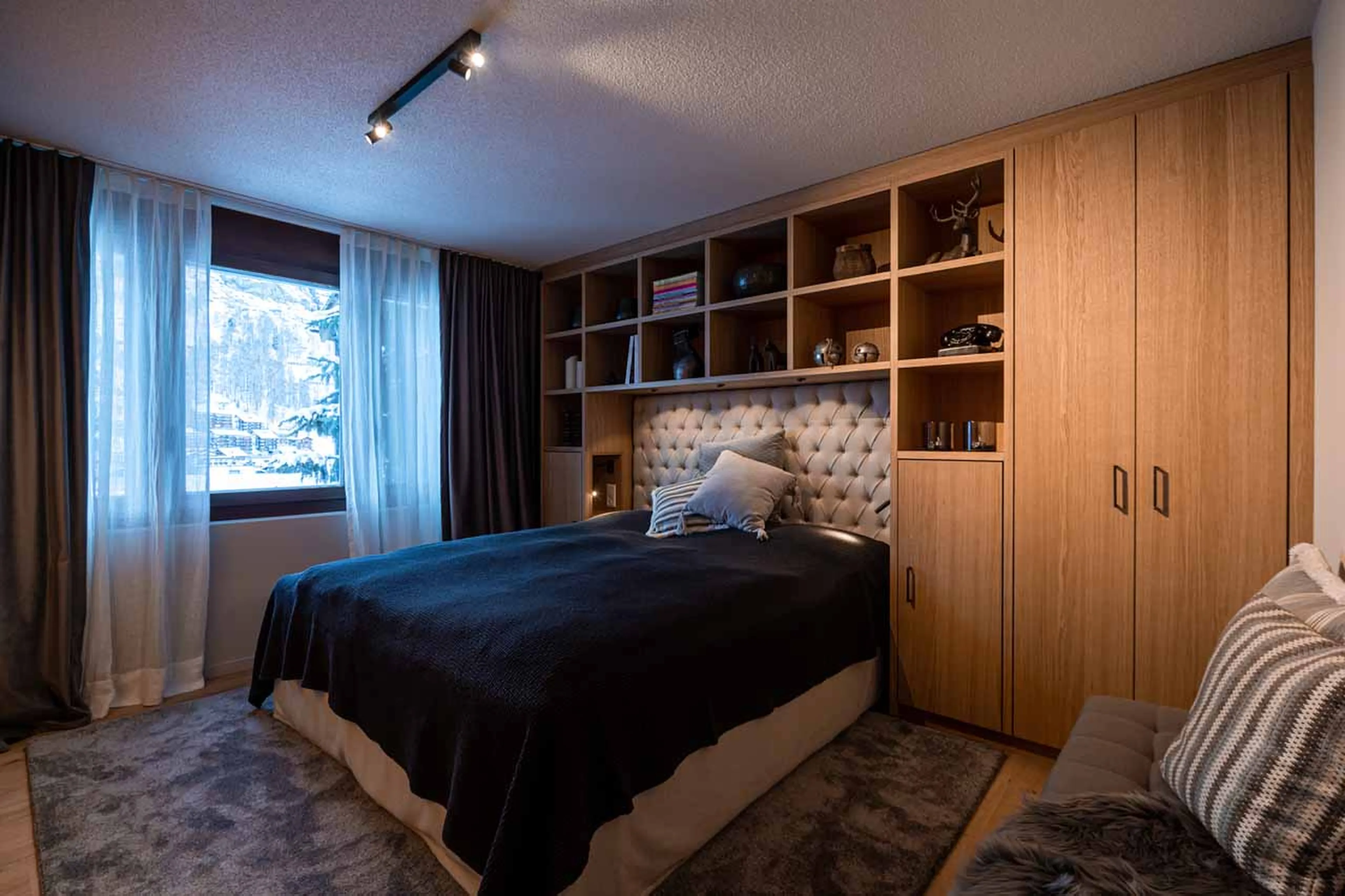 Bedroom one at Apartment Nabucco in Zermatt