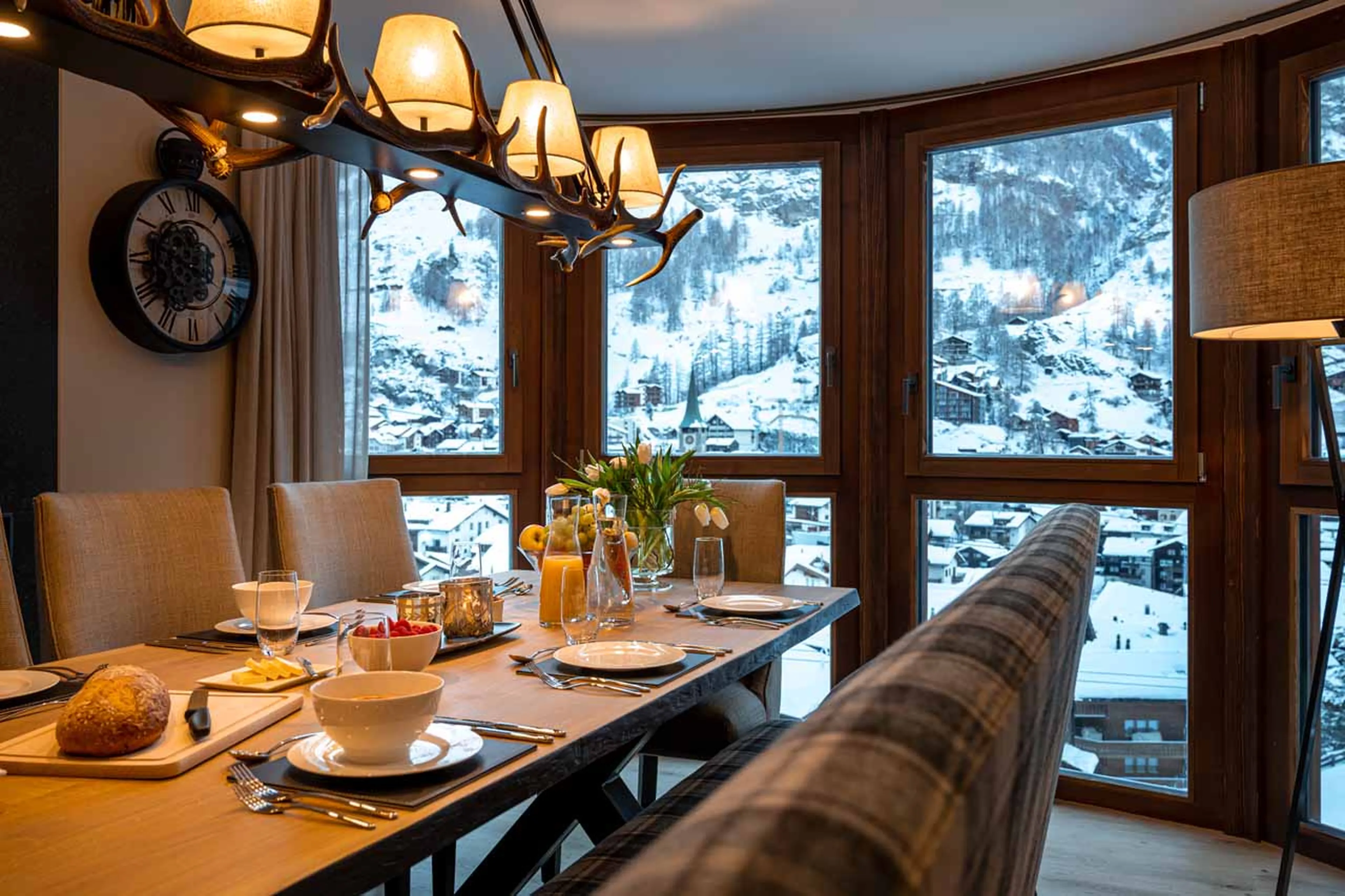 Views from dining table of Apartment Nabucco in Zermatt