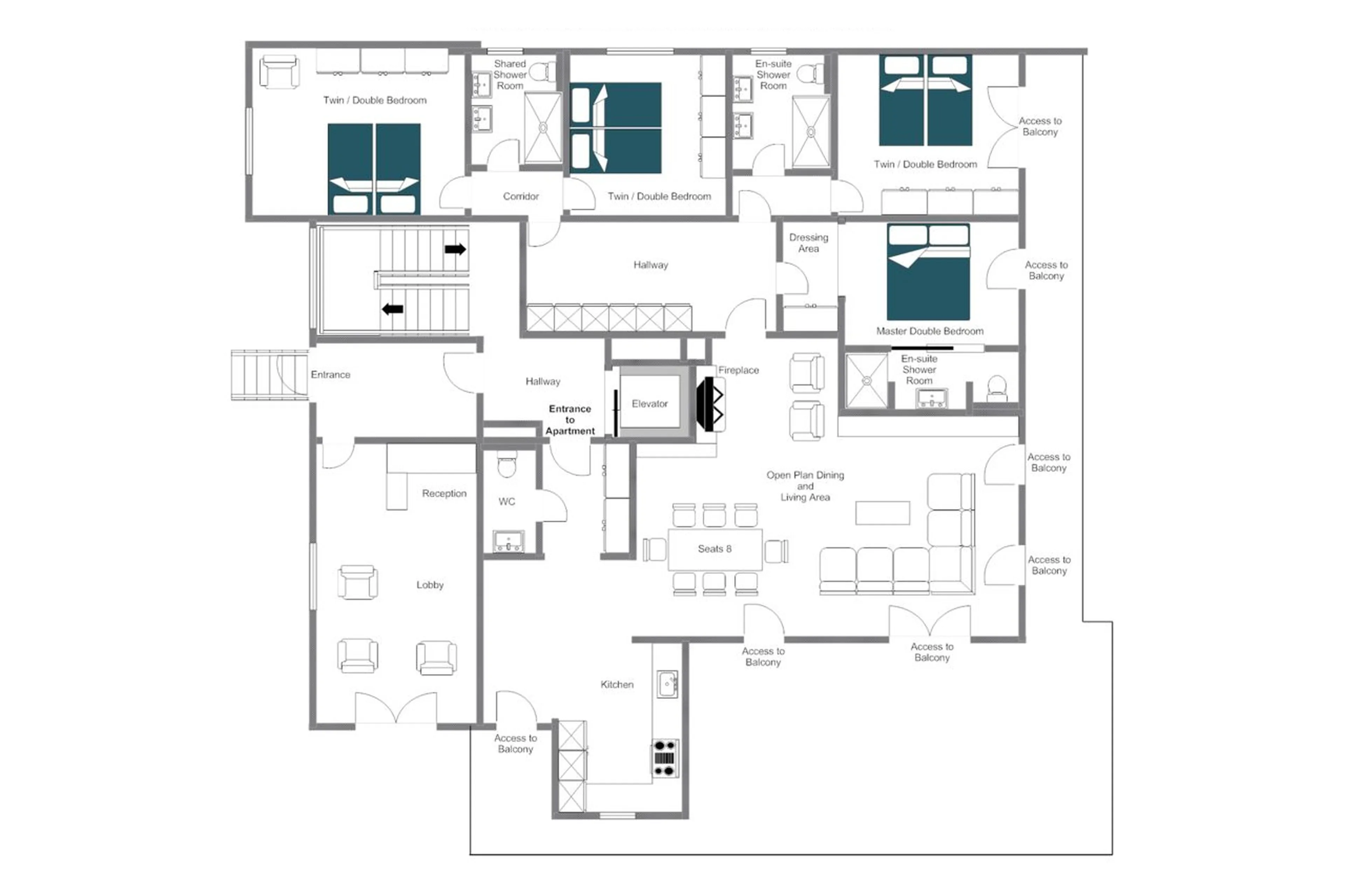 Floor plan of Nidus Apartment 2 in Lech