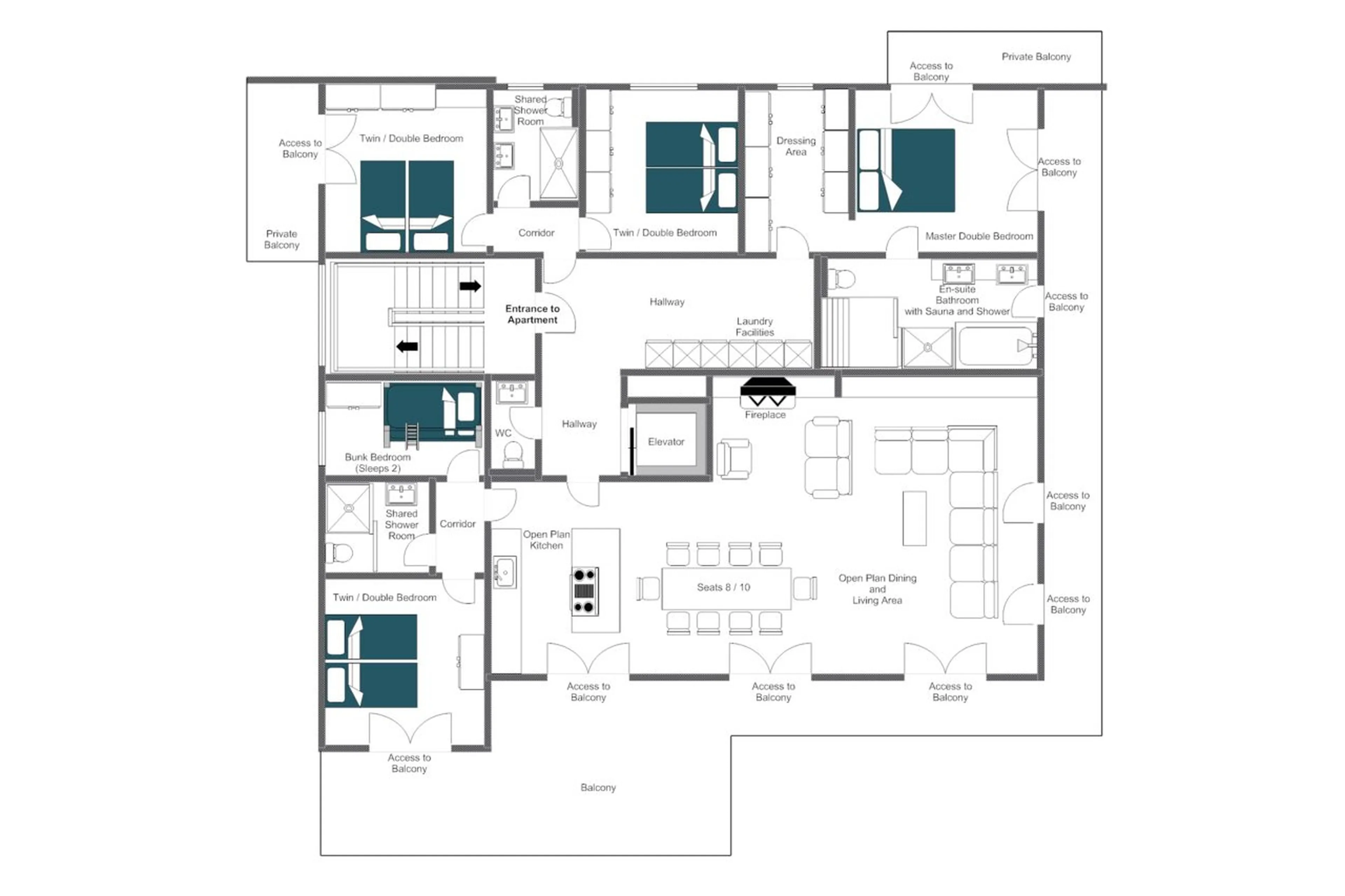 Floor plan of Nidus Apartment 3 in Lech