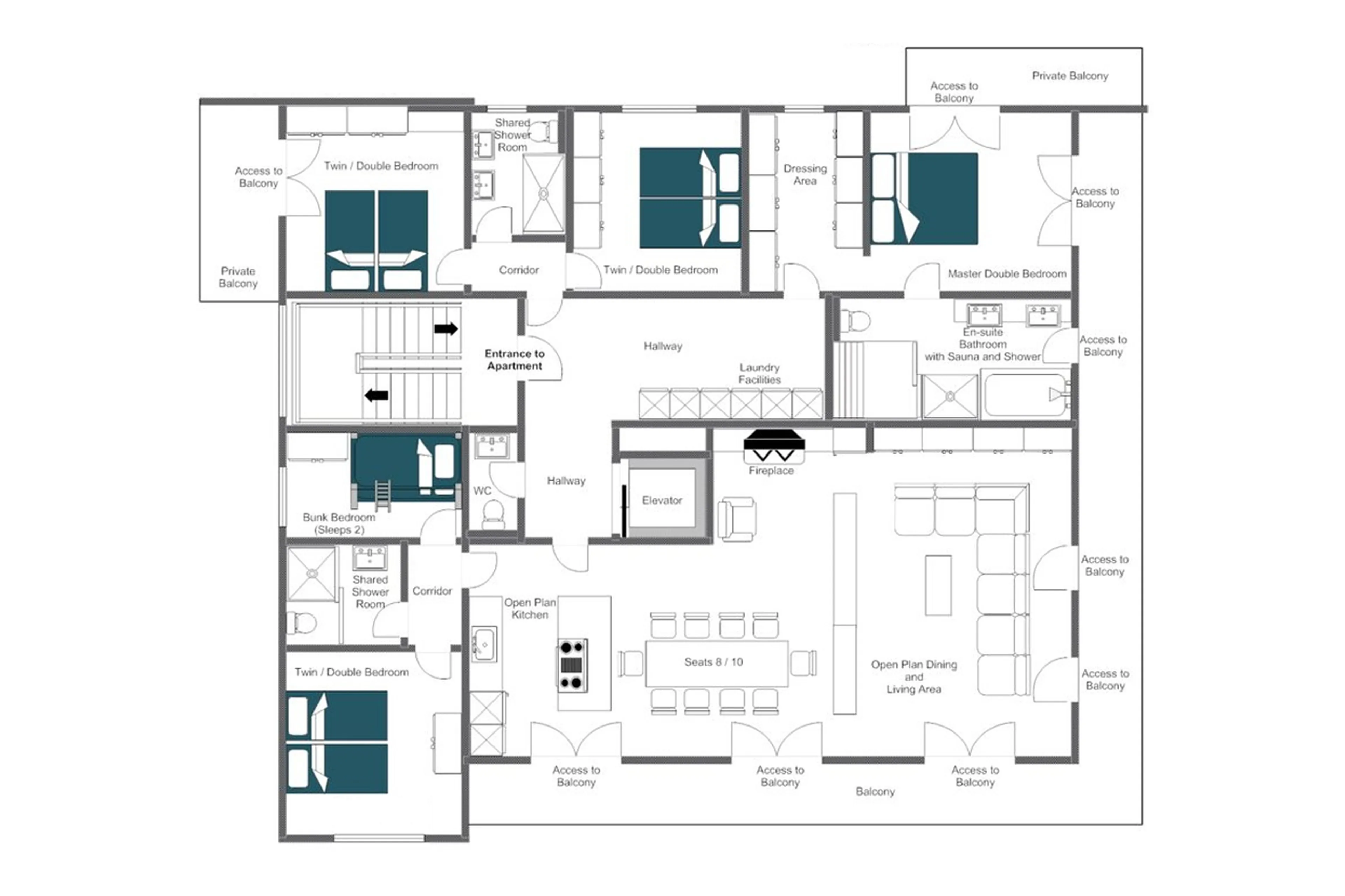 Floor plan of Nidus Apartment 4 in Lech