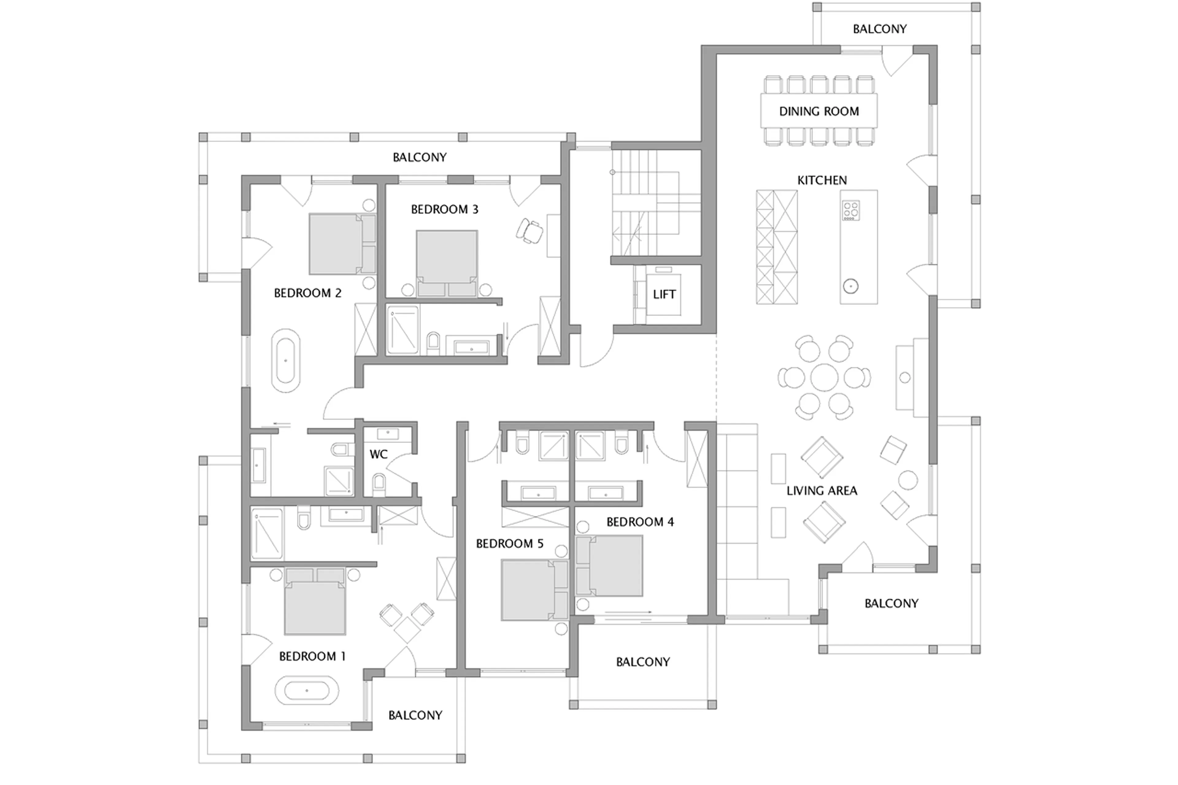 Floor plan of Apartment Panorama in Zermatt