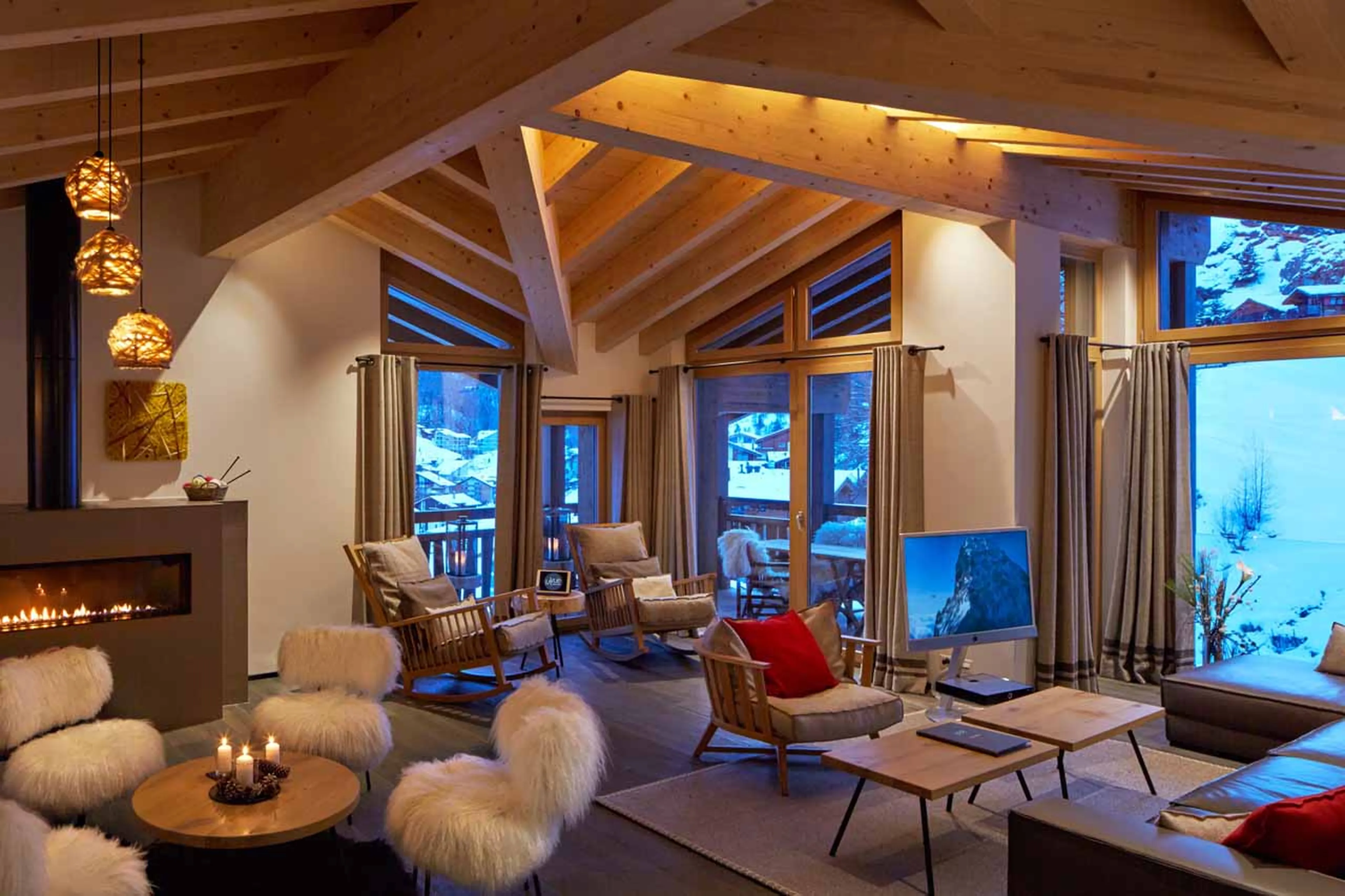 Living room of Apartment Panorama in Zermatt
