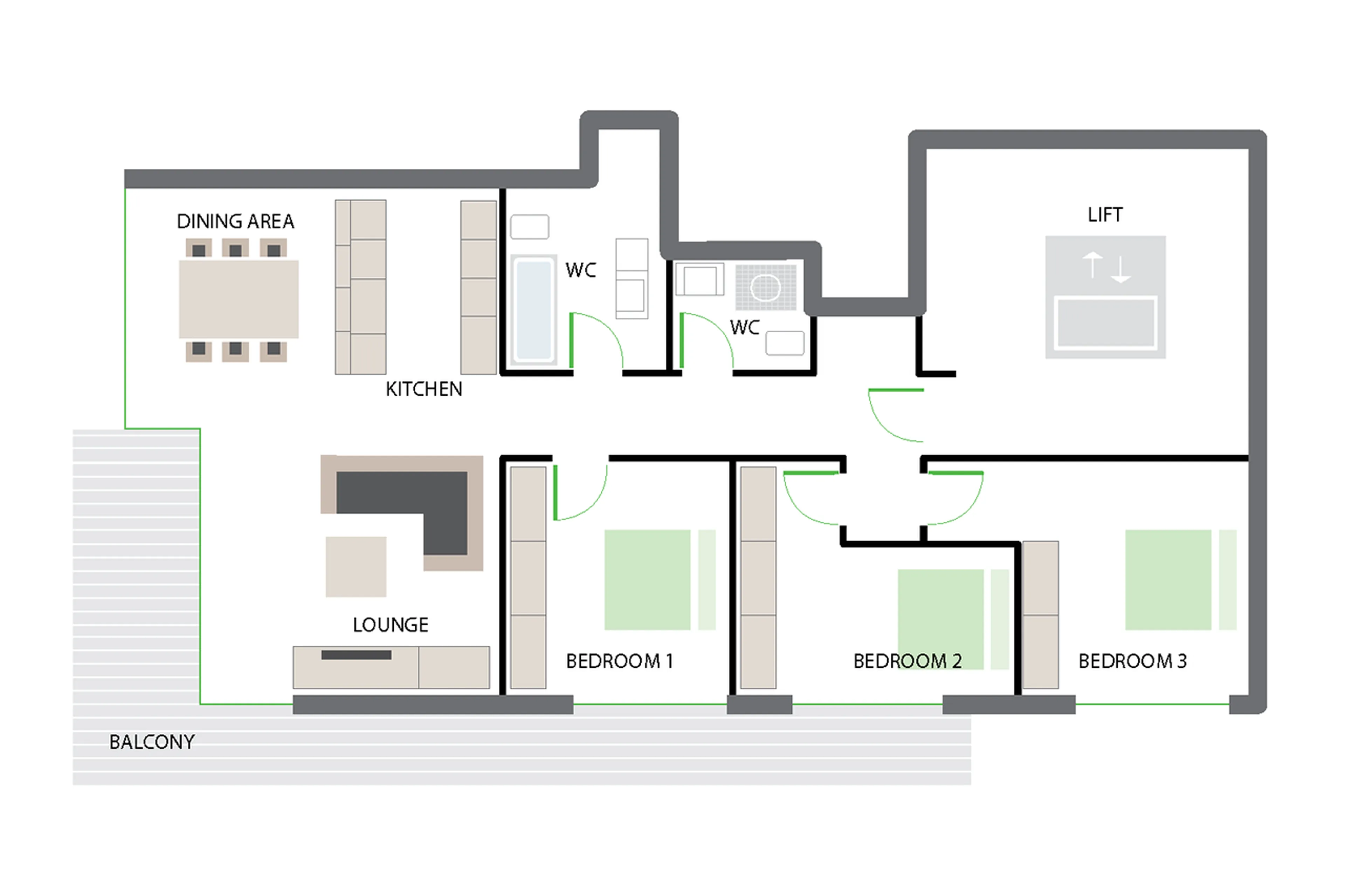 Floor plan of Apartment Petit in Zermatt