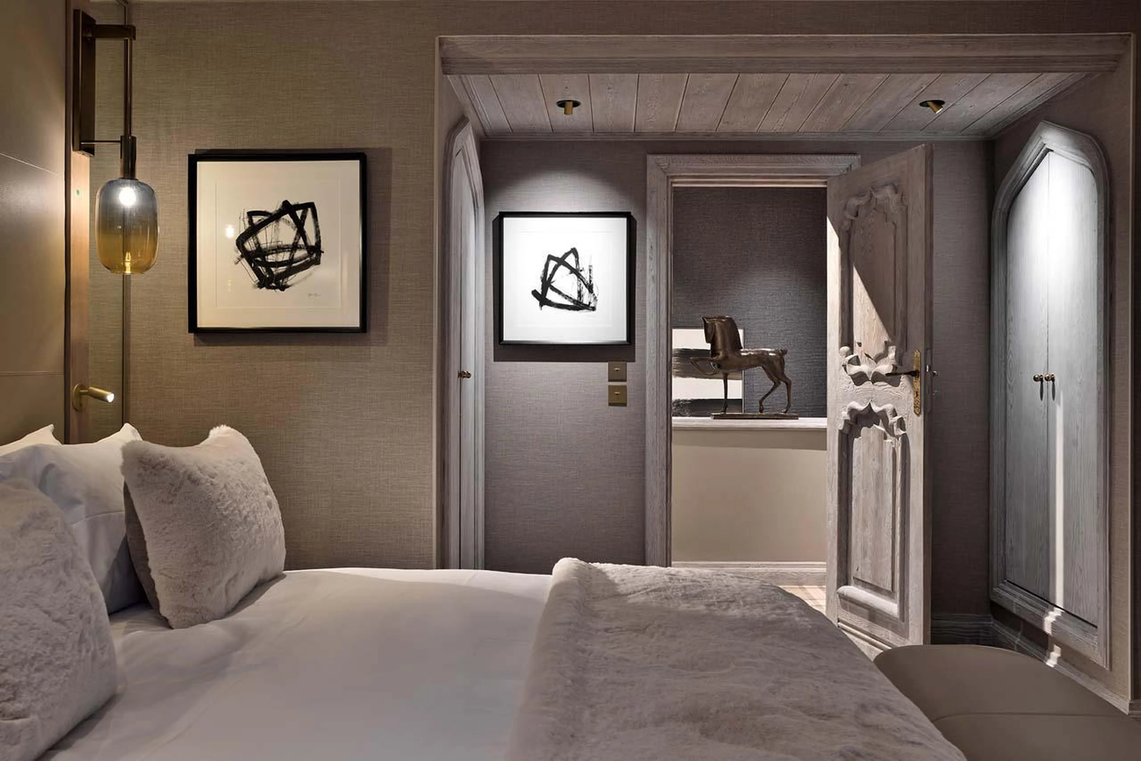 Spacious master bedroom at Apartment Roc-Merlet in Courchevel 1850