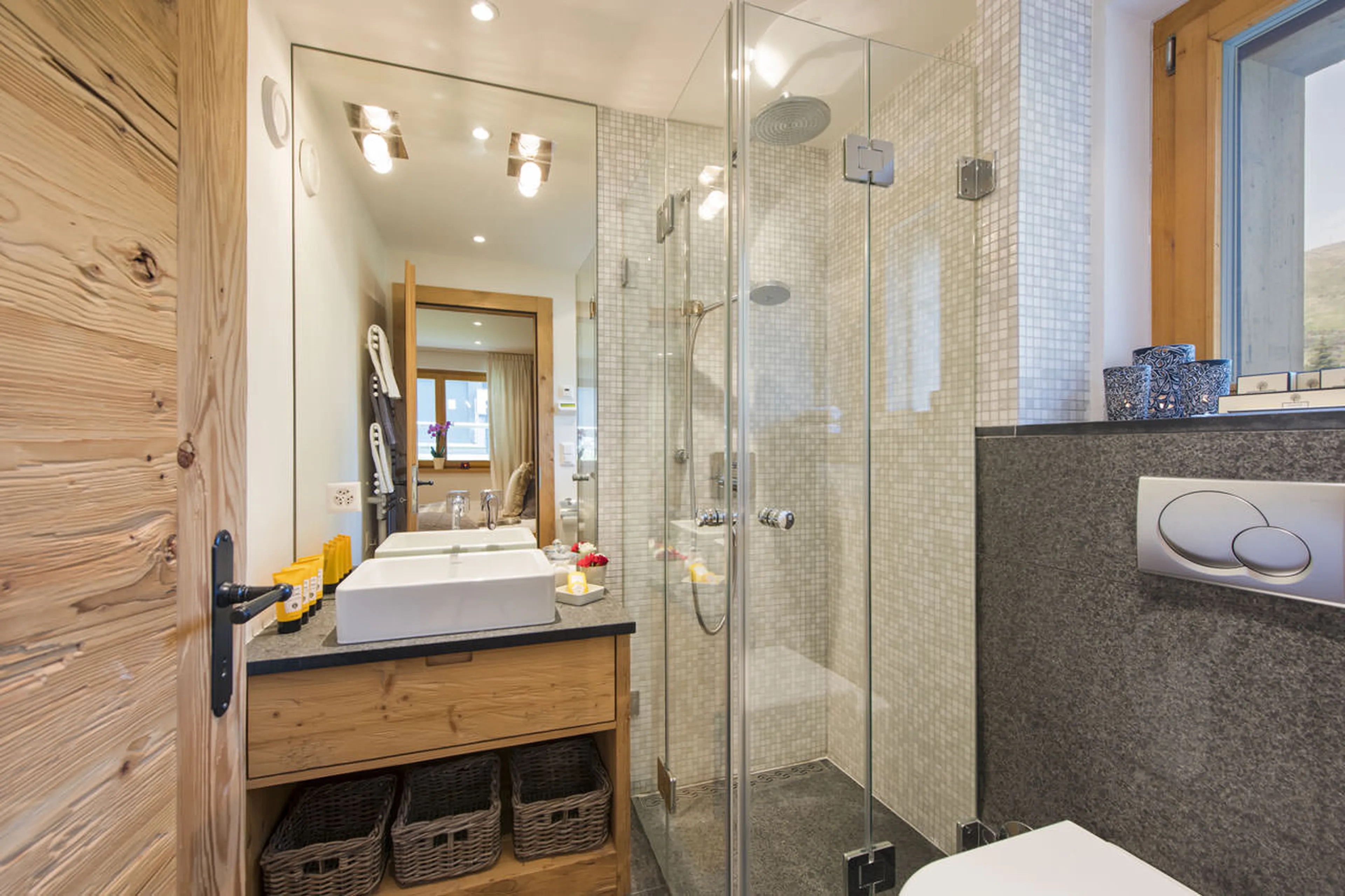En-suite shower room at Apartment Saana in Verbier