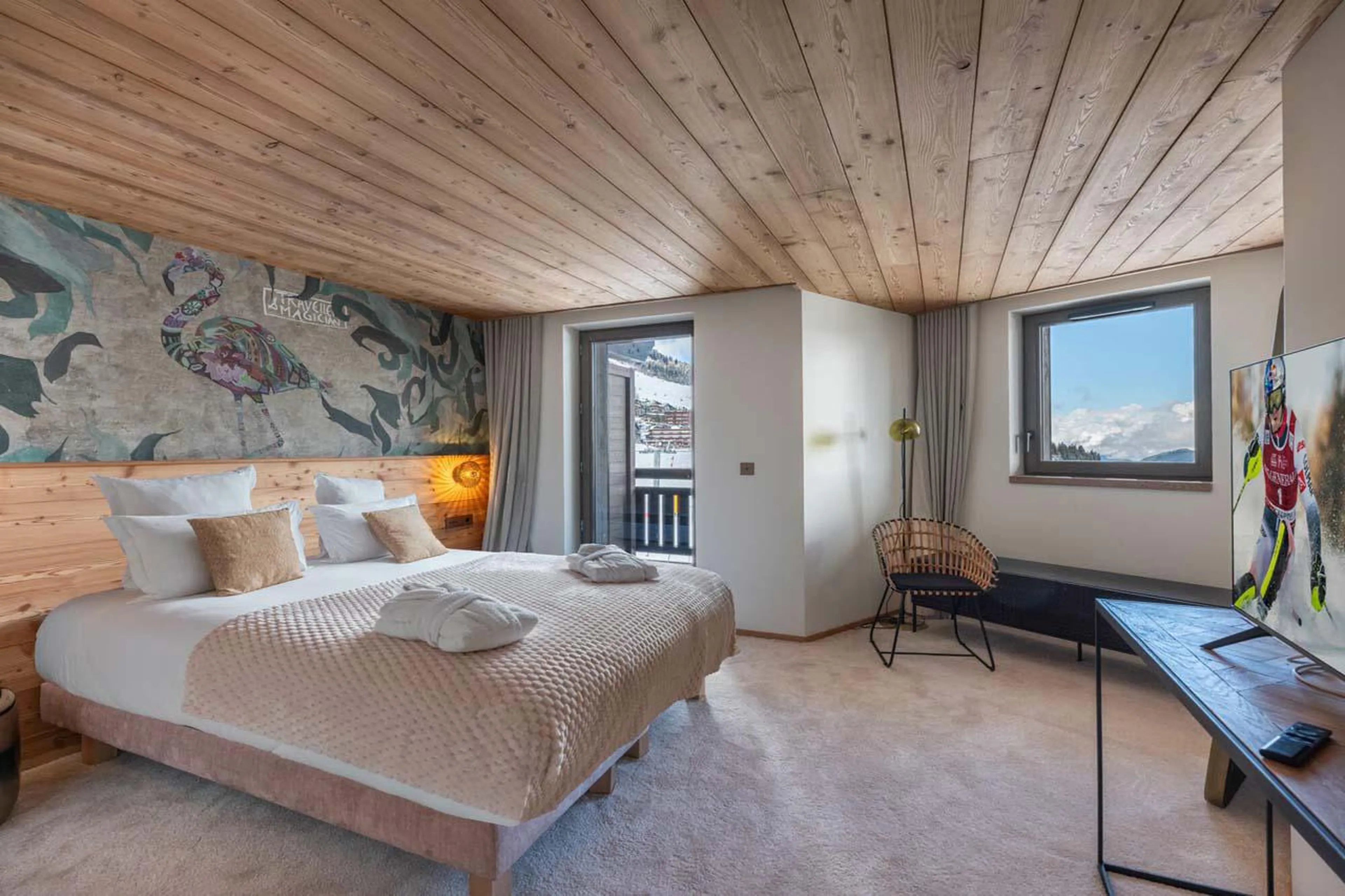 Double/twin bedroom at Apartment Sirio in Courchevel 1850