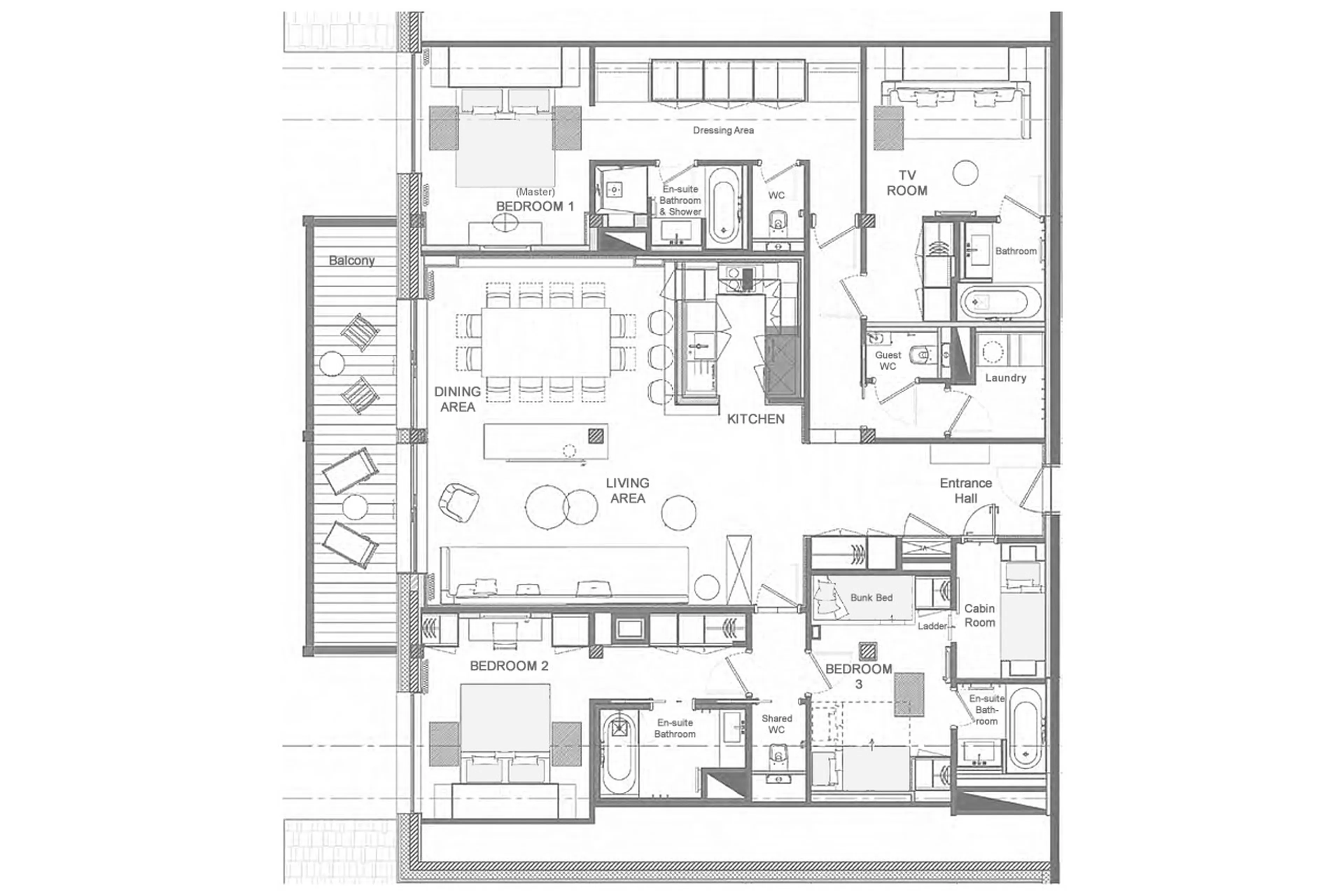Floor plan of Penthouse Antares Sirius 501 in Meribel