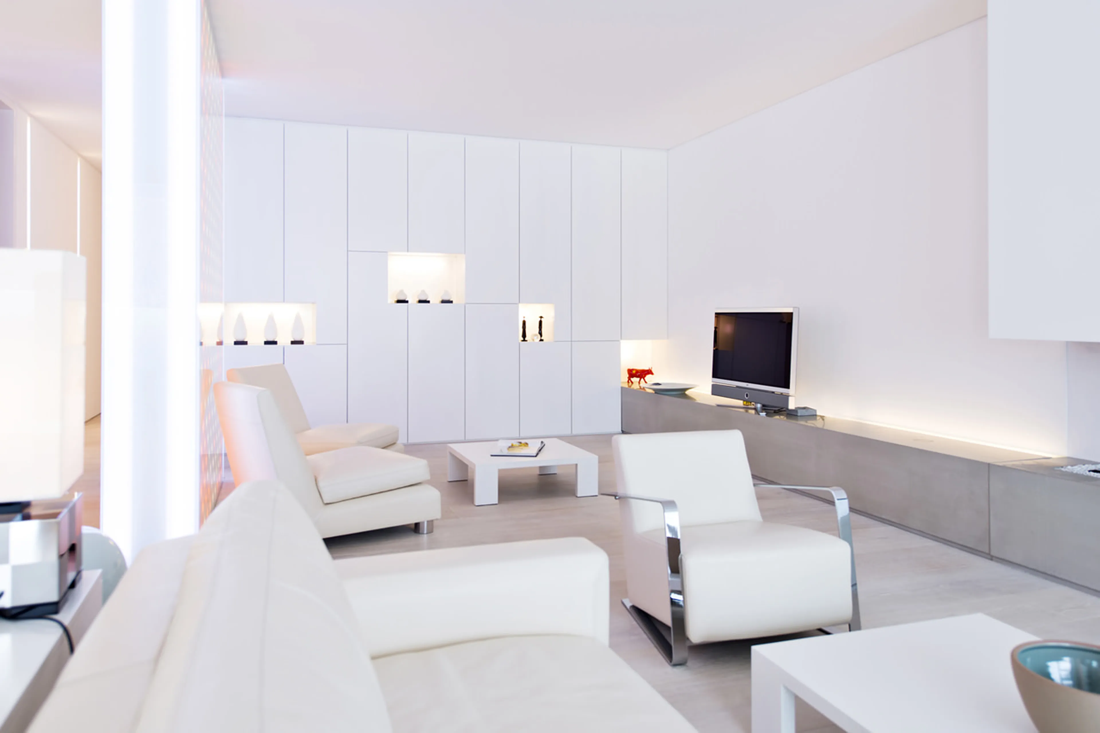 Tv corner in living room of Apartment Snow White in St Moritz