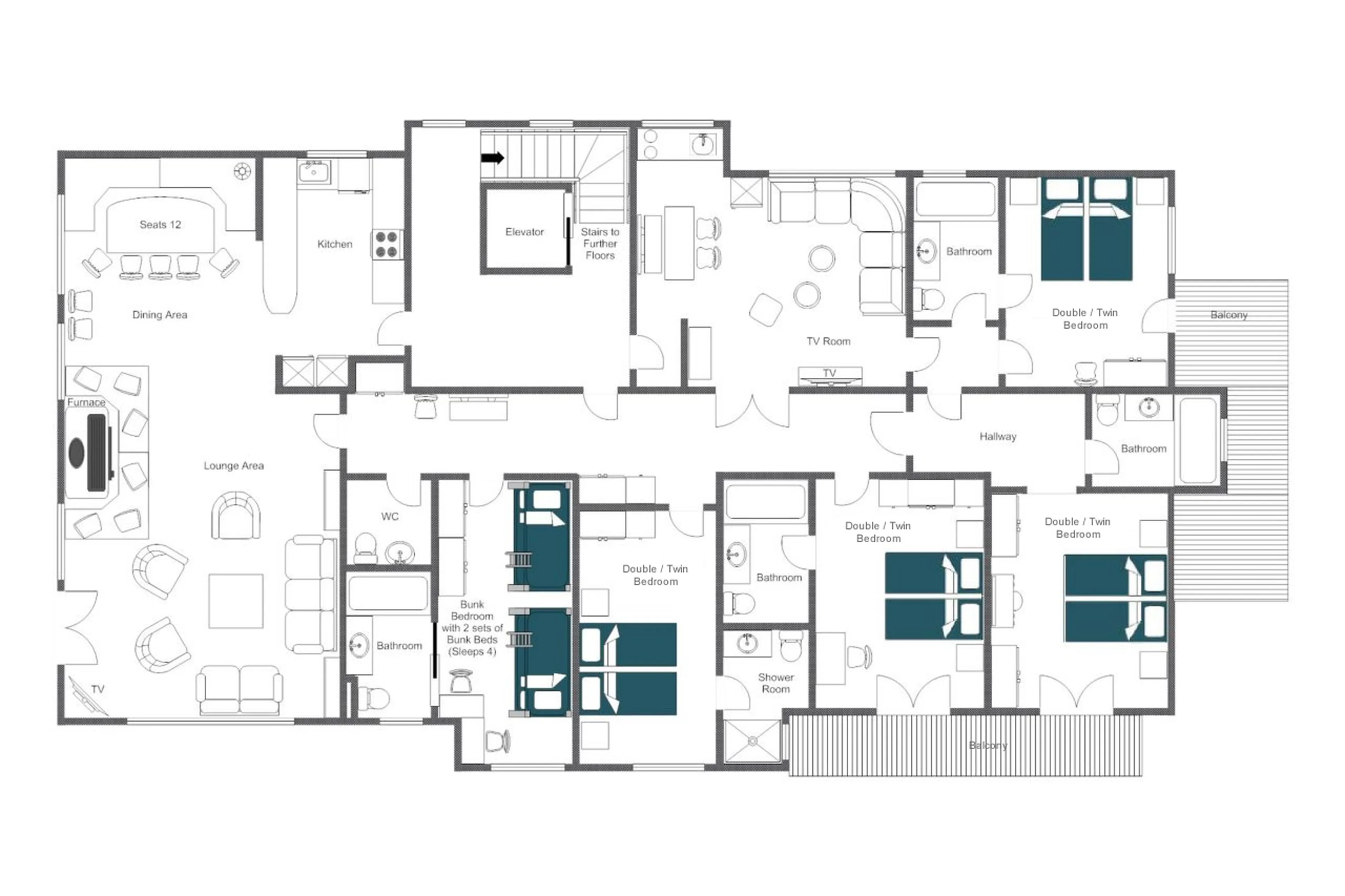 Floor plan of Chalet Soline in St Anton