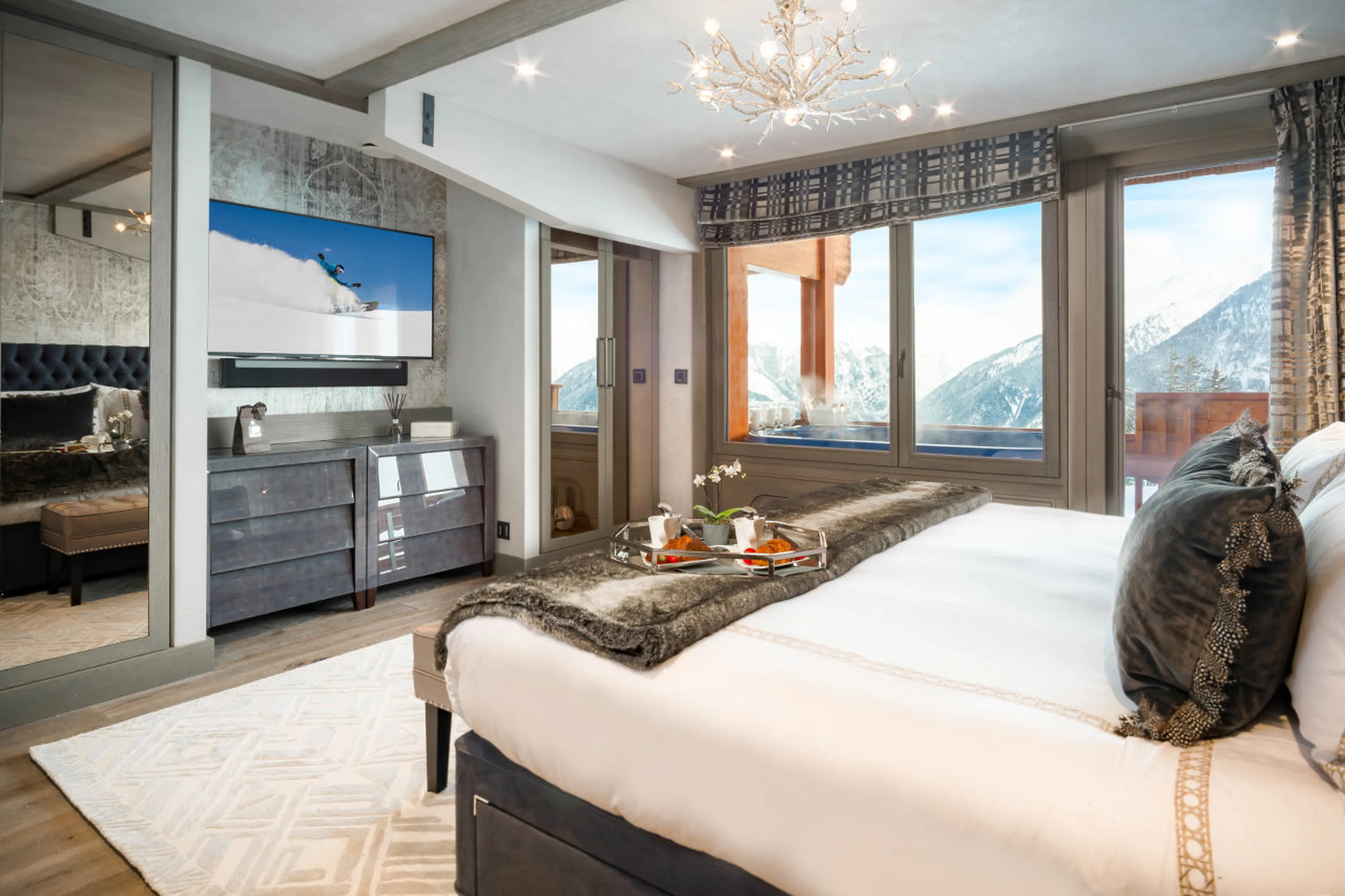 Bedroom two at Chalet Sweet Escape in Courchevel 1850