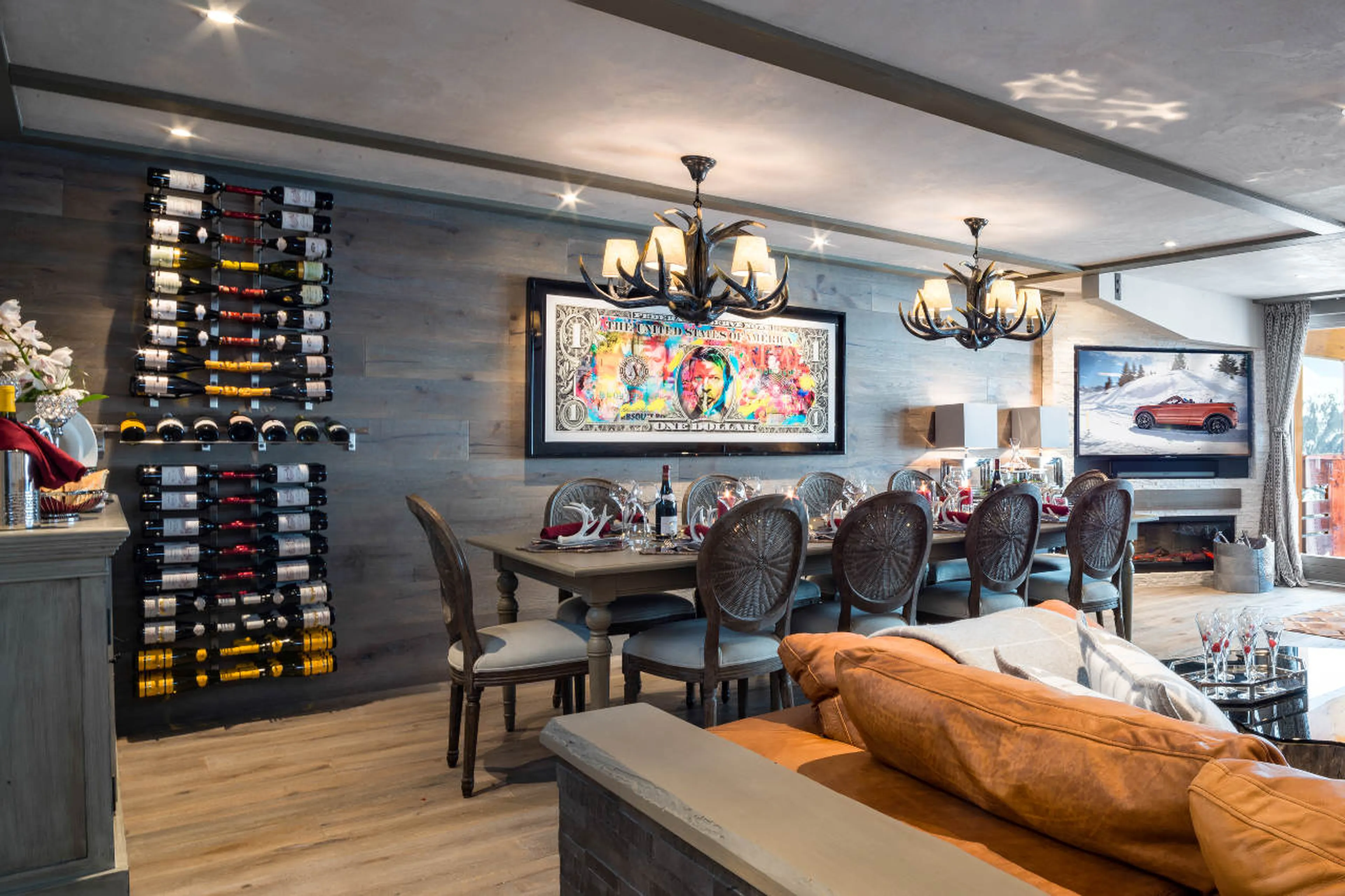 Open plan dining area at Chalet Sweet Escape in Courchevel 1850
