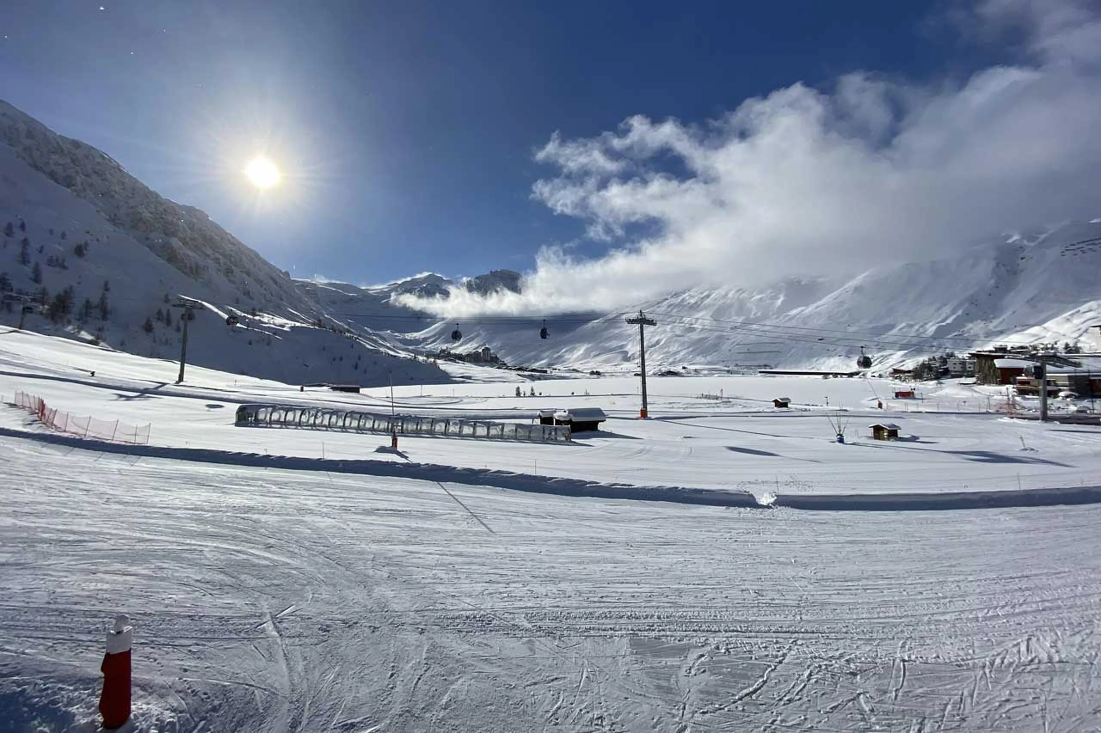 View from terrace at Apartment Tajj in Tignes
